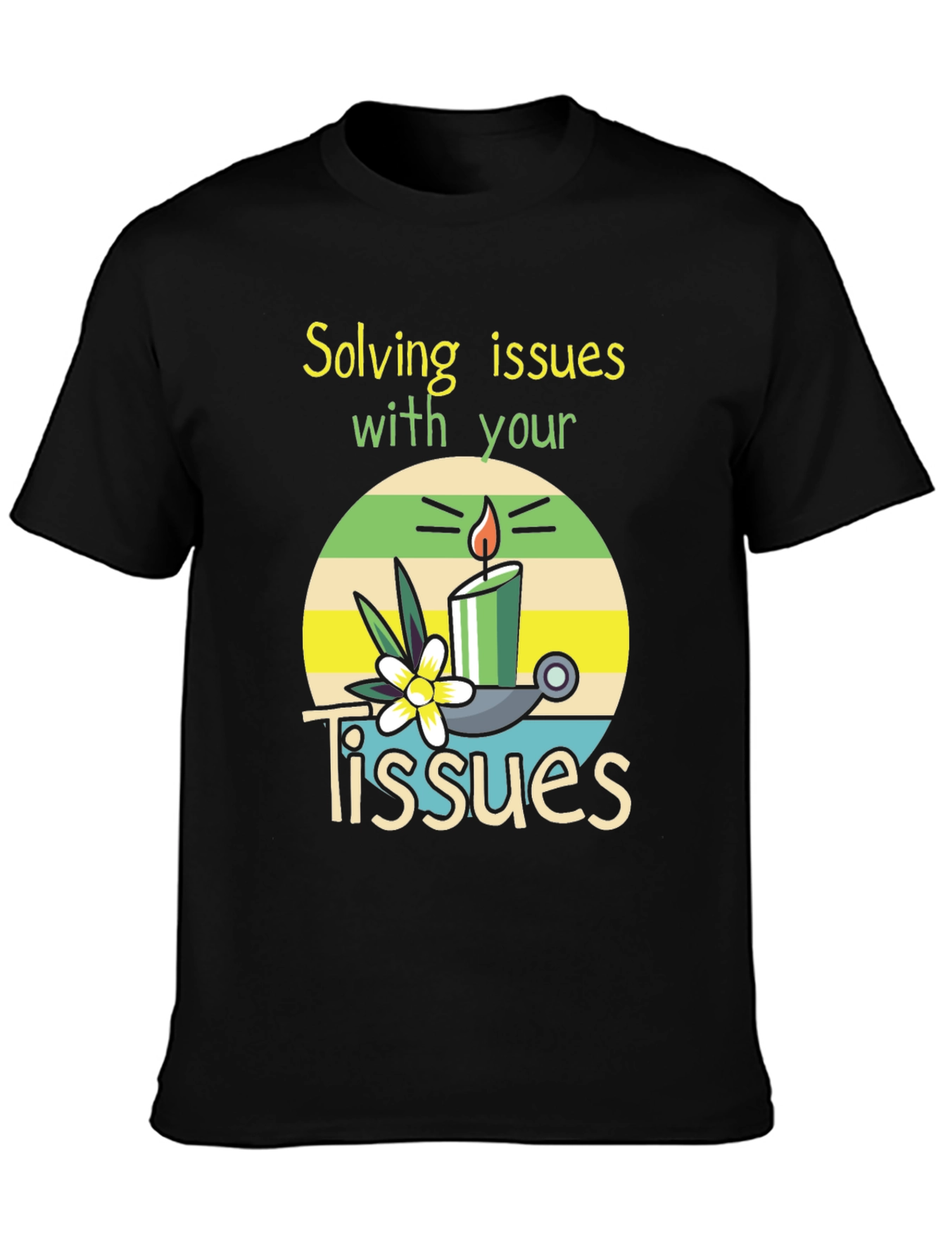 Black Solving Issues with Tissues T-Shirt view 3