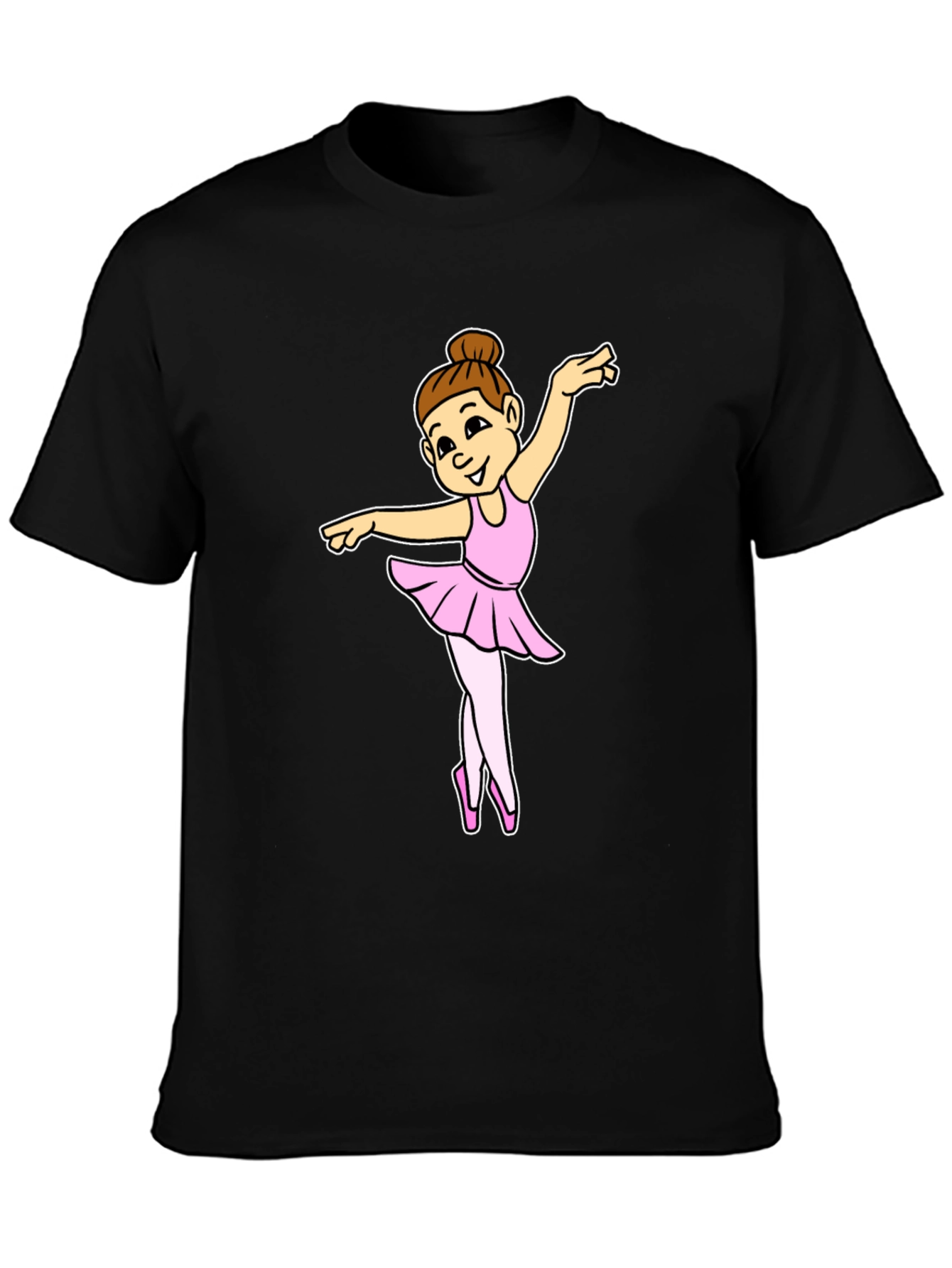 Black Ballerina Girl Black T-Shirt view 3
