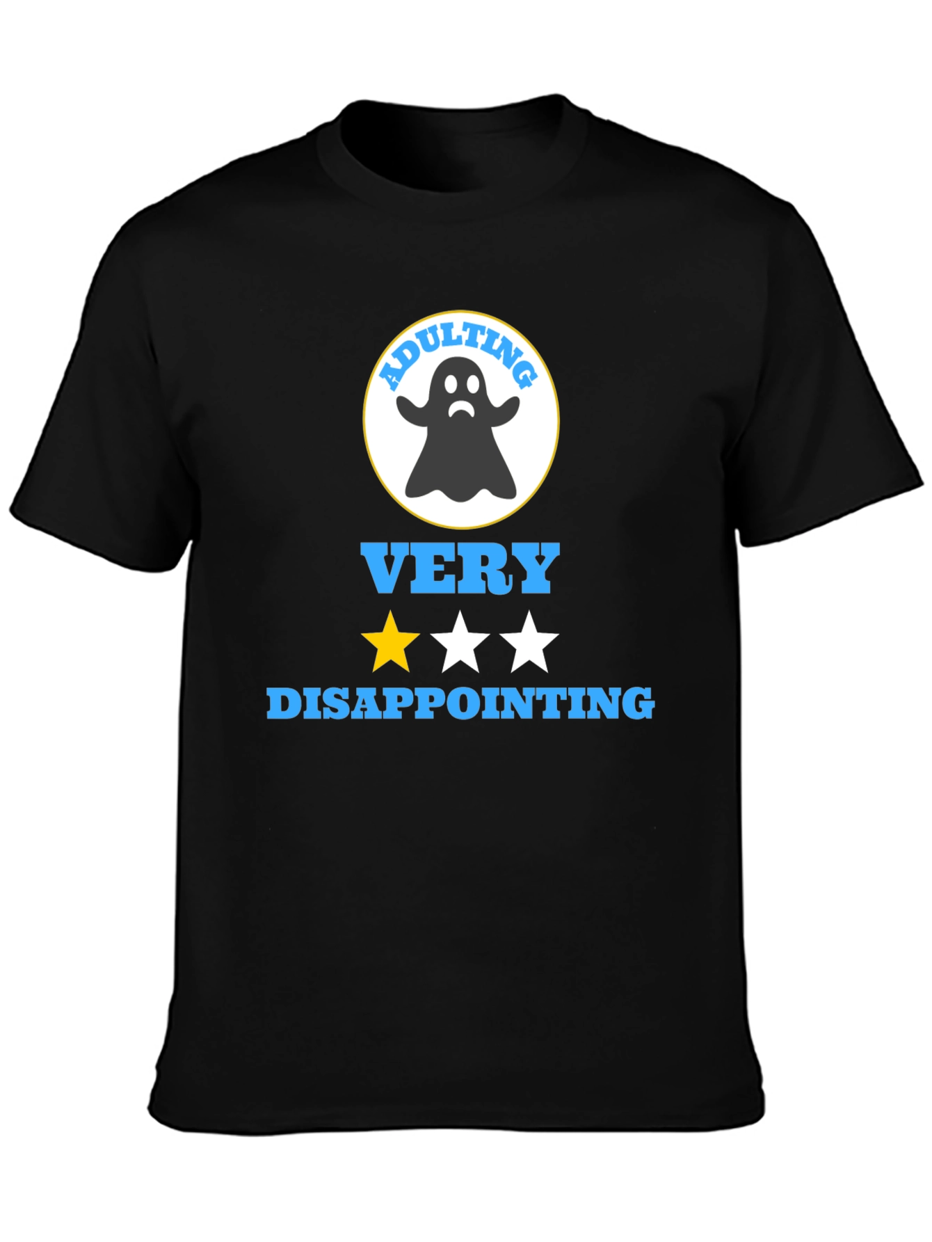 Black Adulting Disappointing Graphic T-Shirt view 3