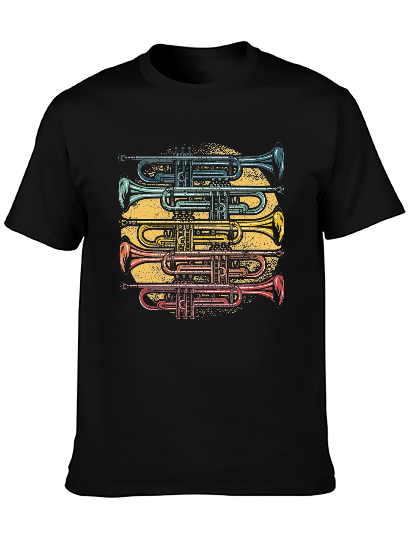 Black Trumpet Stack Graphic T-Shirt view 3