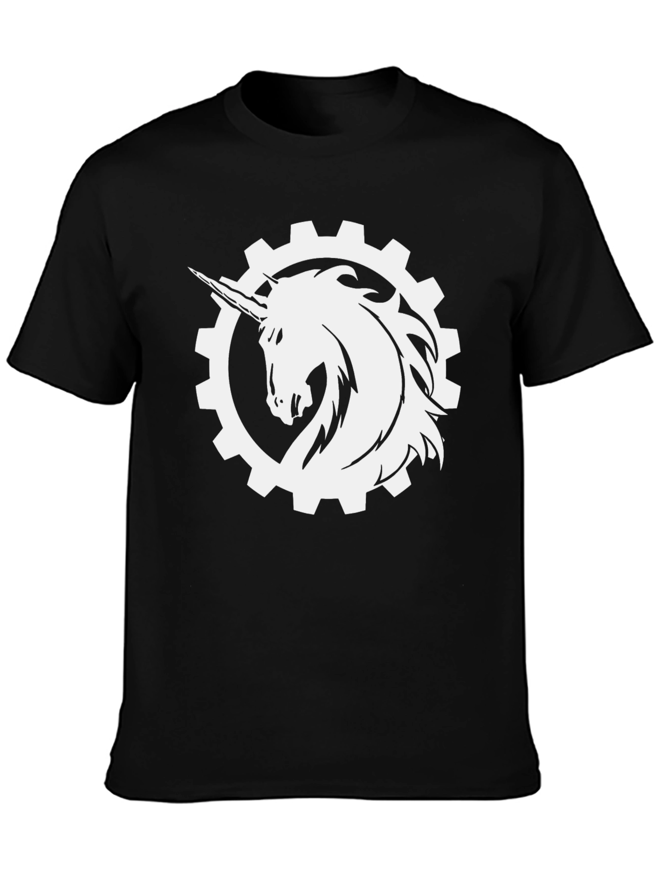 Black Unicorn Gear Graphic Tee - Black Cotton Casual Shirt view 3