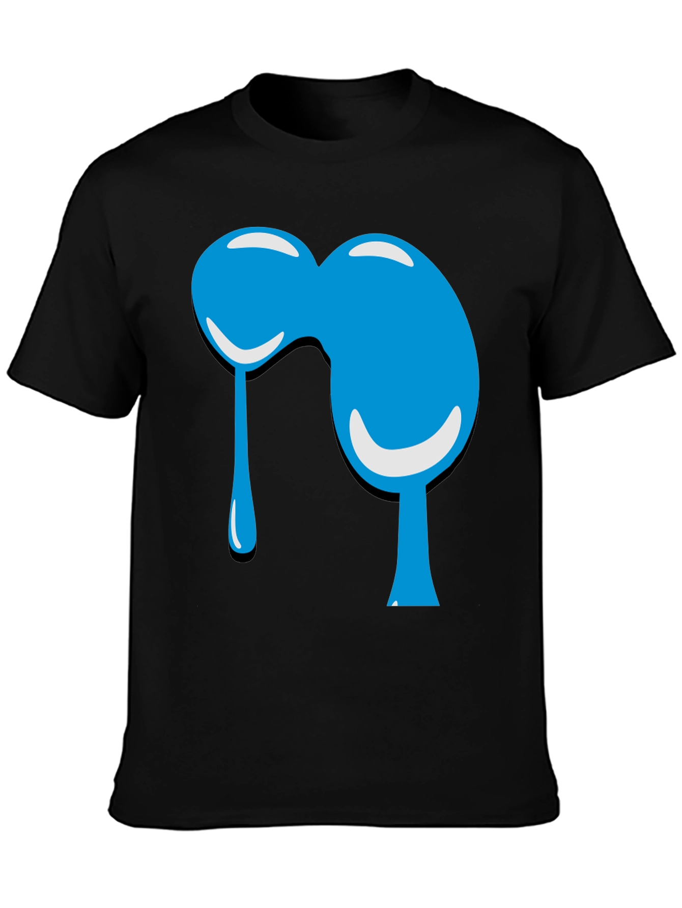 Black Blue Blob Graphic Black T-Shirt view 3
