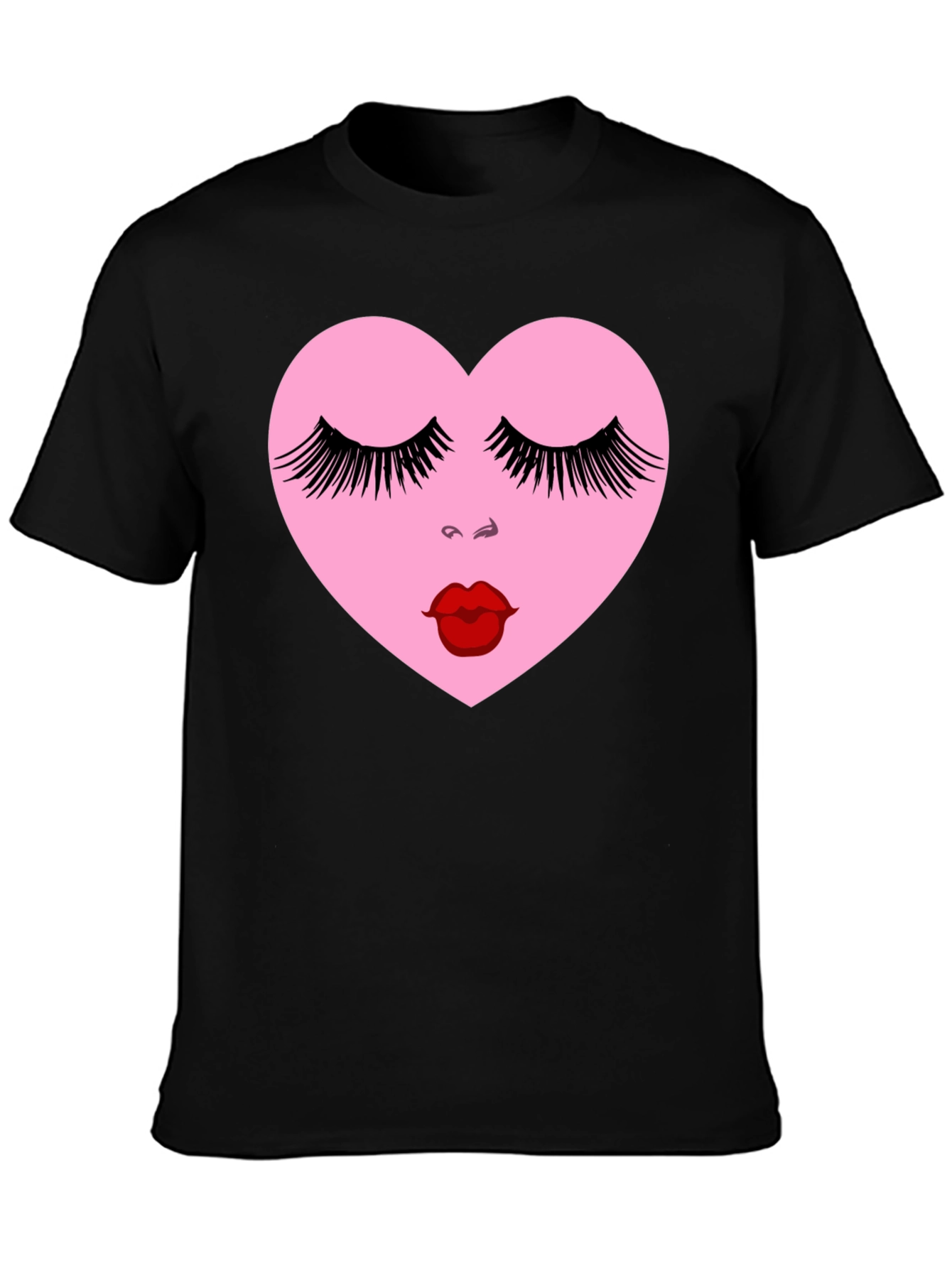 Black Heart Face Graphic Tee view 3