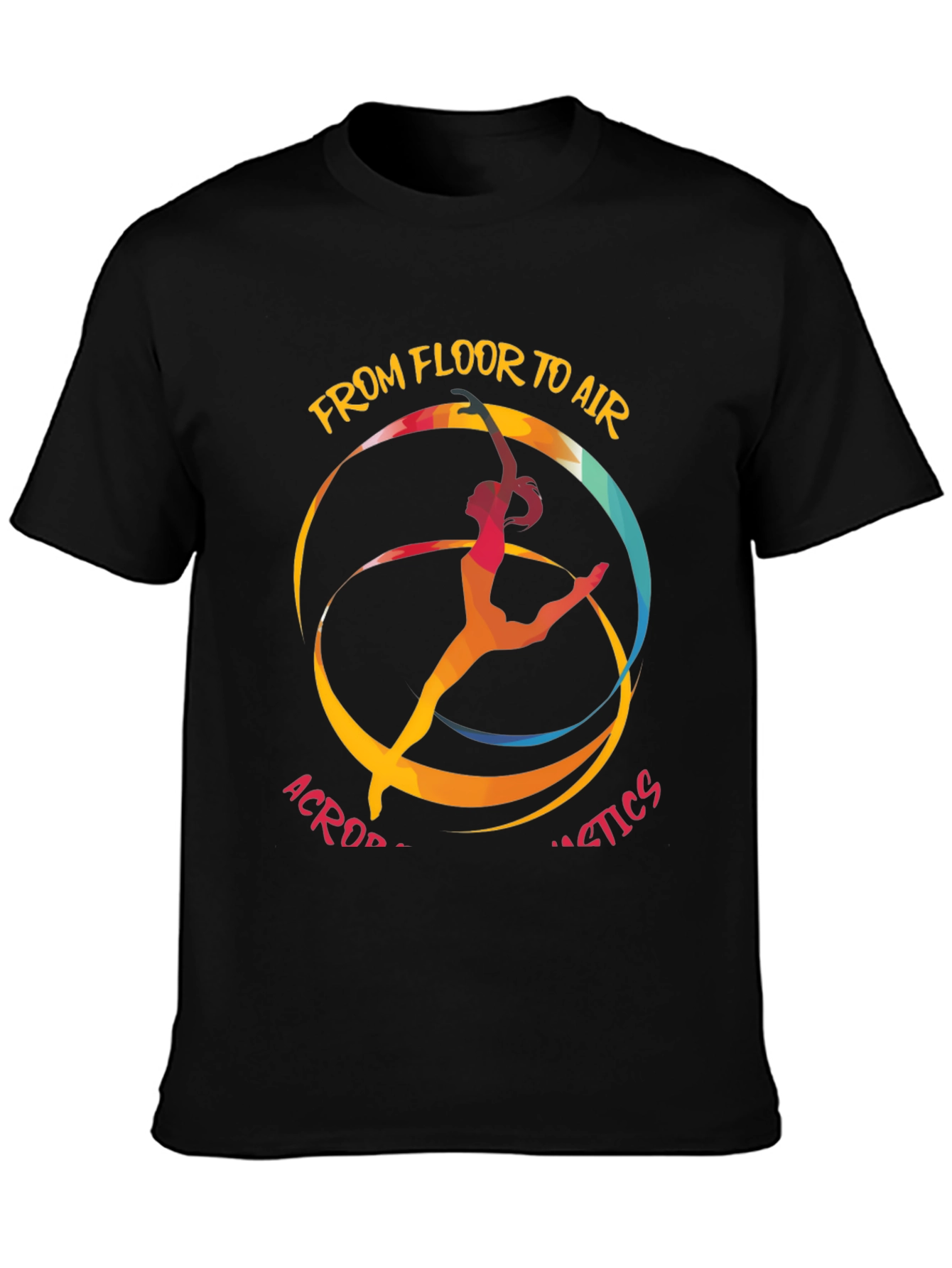 Black Acrobatics T-Shirt: From Floor to Air Graphic Tee view 3