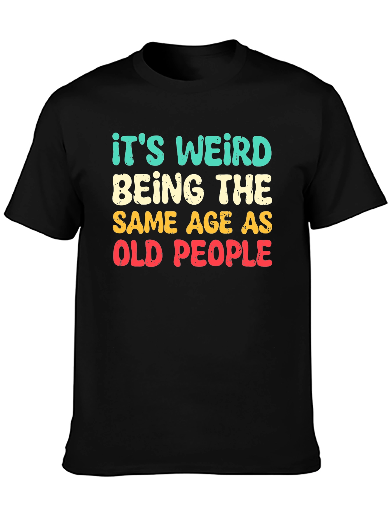 Black Funny "Old People" Graphic Tee - Black view 3