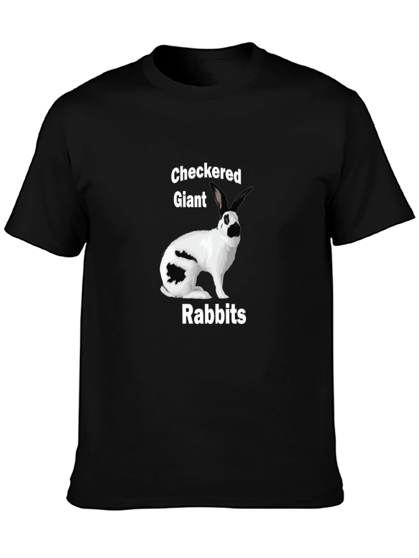 Black Checkered Giant Rabbit T-Shirt view 3