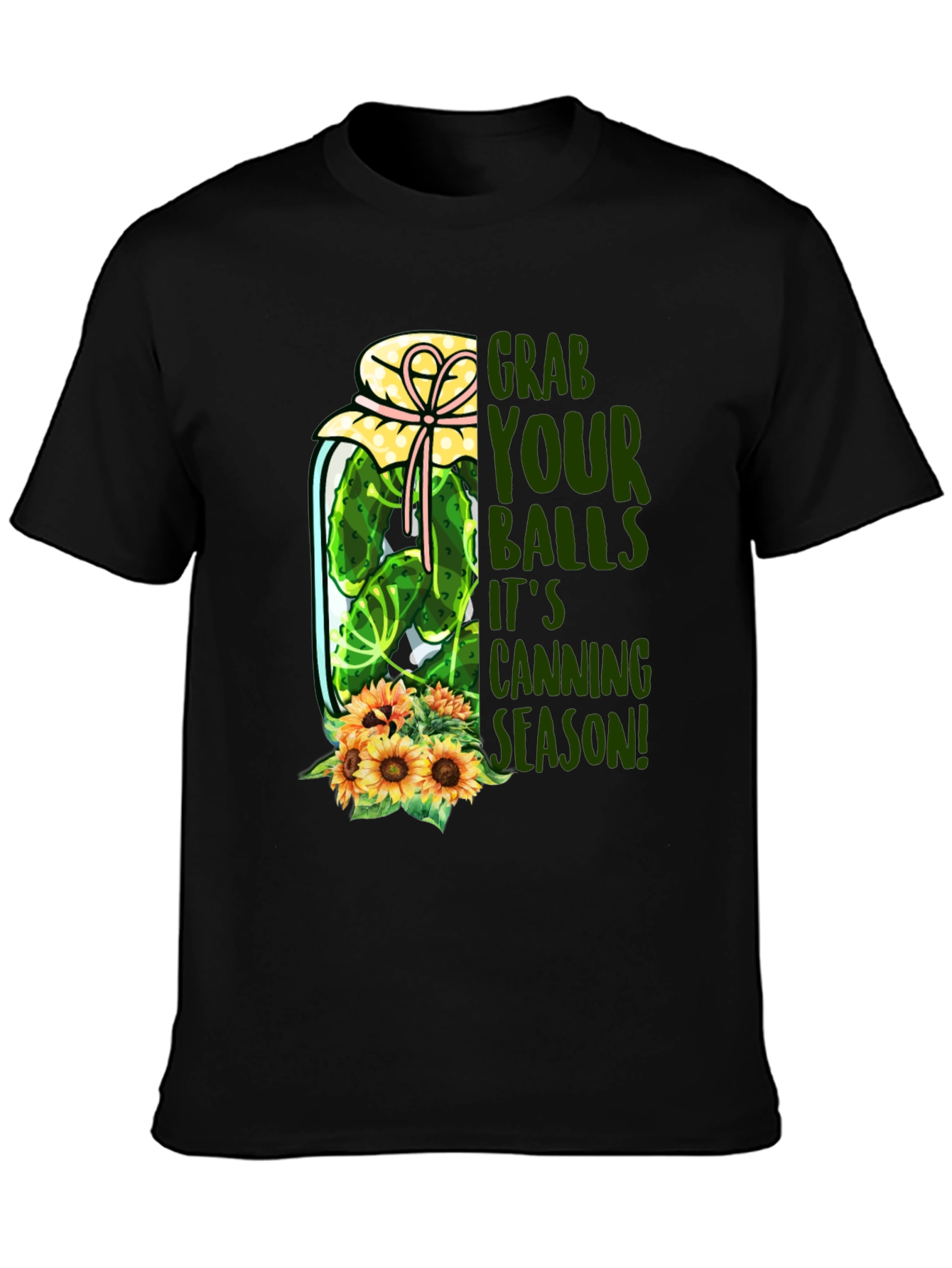 Black Grab Your Balls Canning Season Novelty T-Shirt view 3