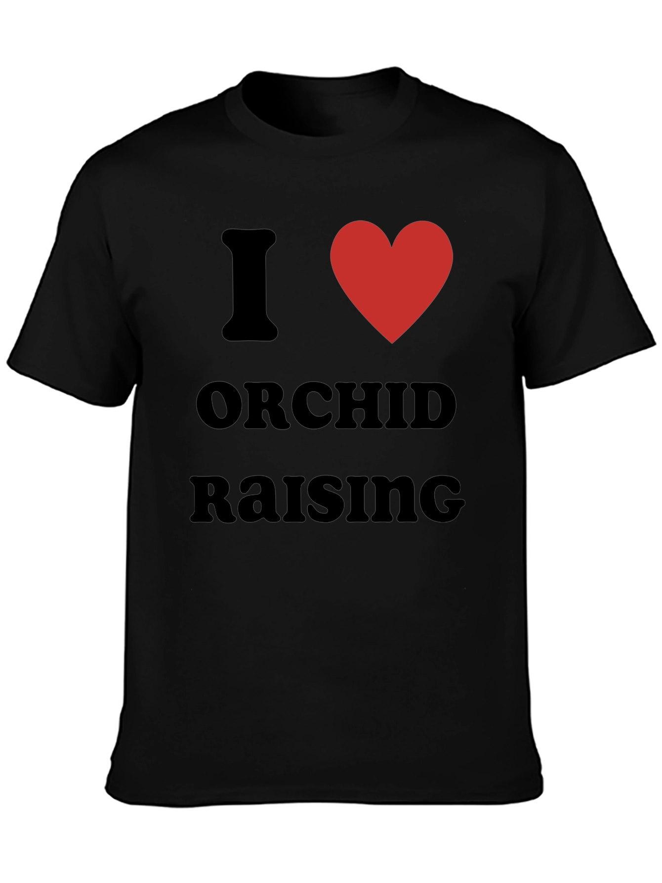 Black I Love Orchid Raising T-Shirt, Gardener Gift view 3