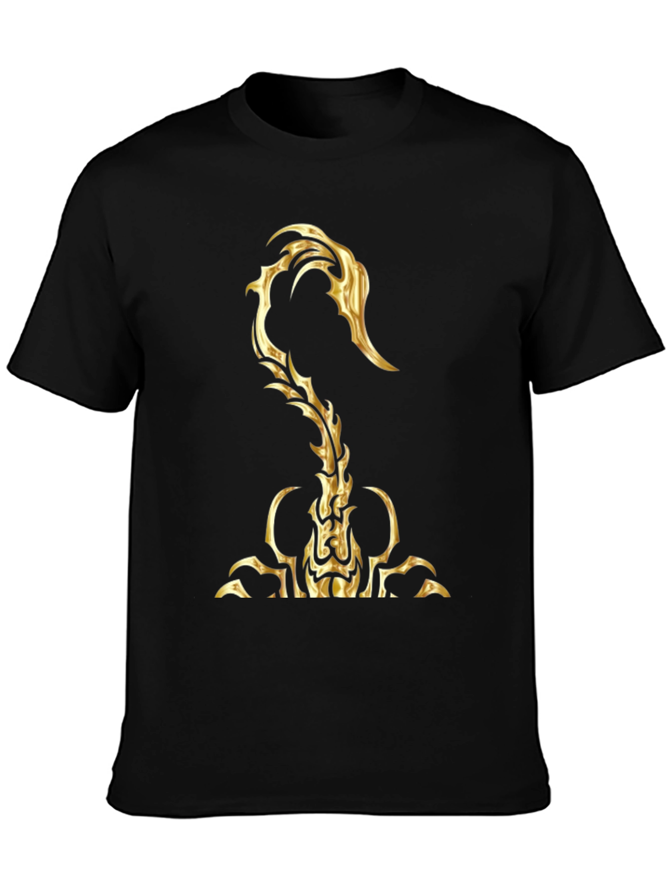 Black Golden Scorpion Graphic T-Shirt view 3