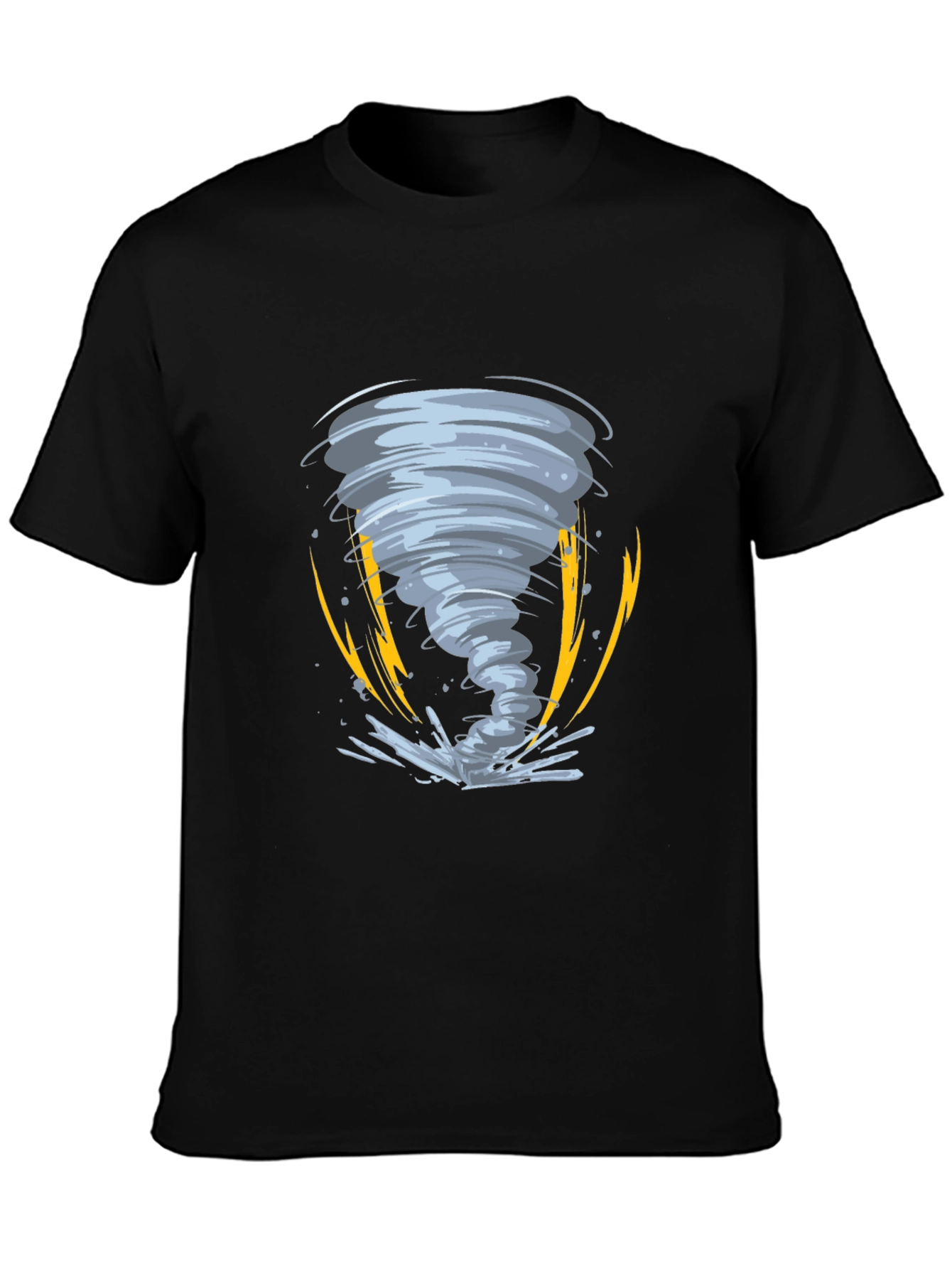 Black Tornado Graphic Tee - Black Cotton Casual Shirt view 3