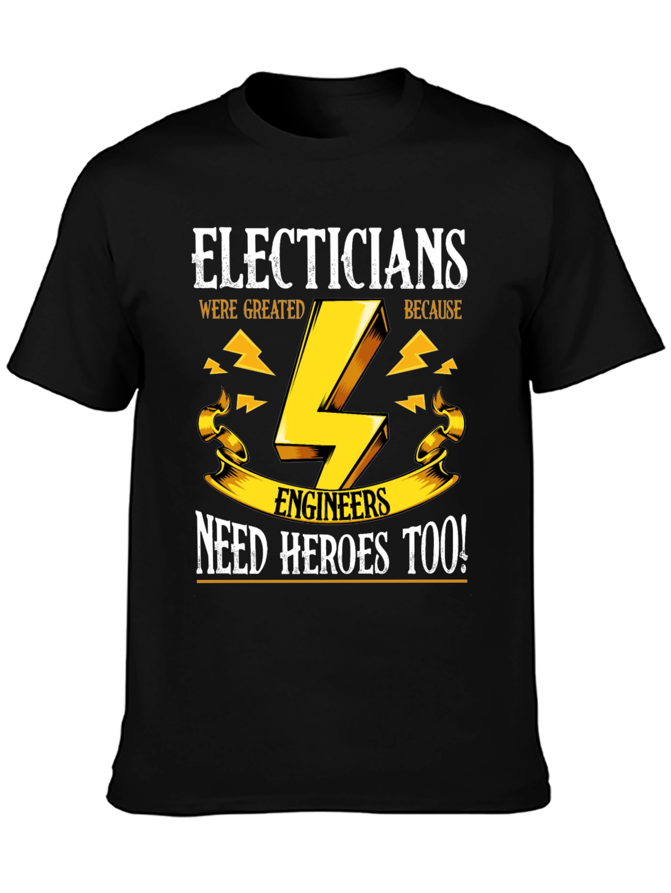 Black Electricians Need Heroes Too T-Shirt view 3