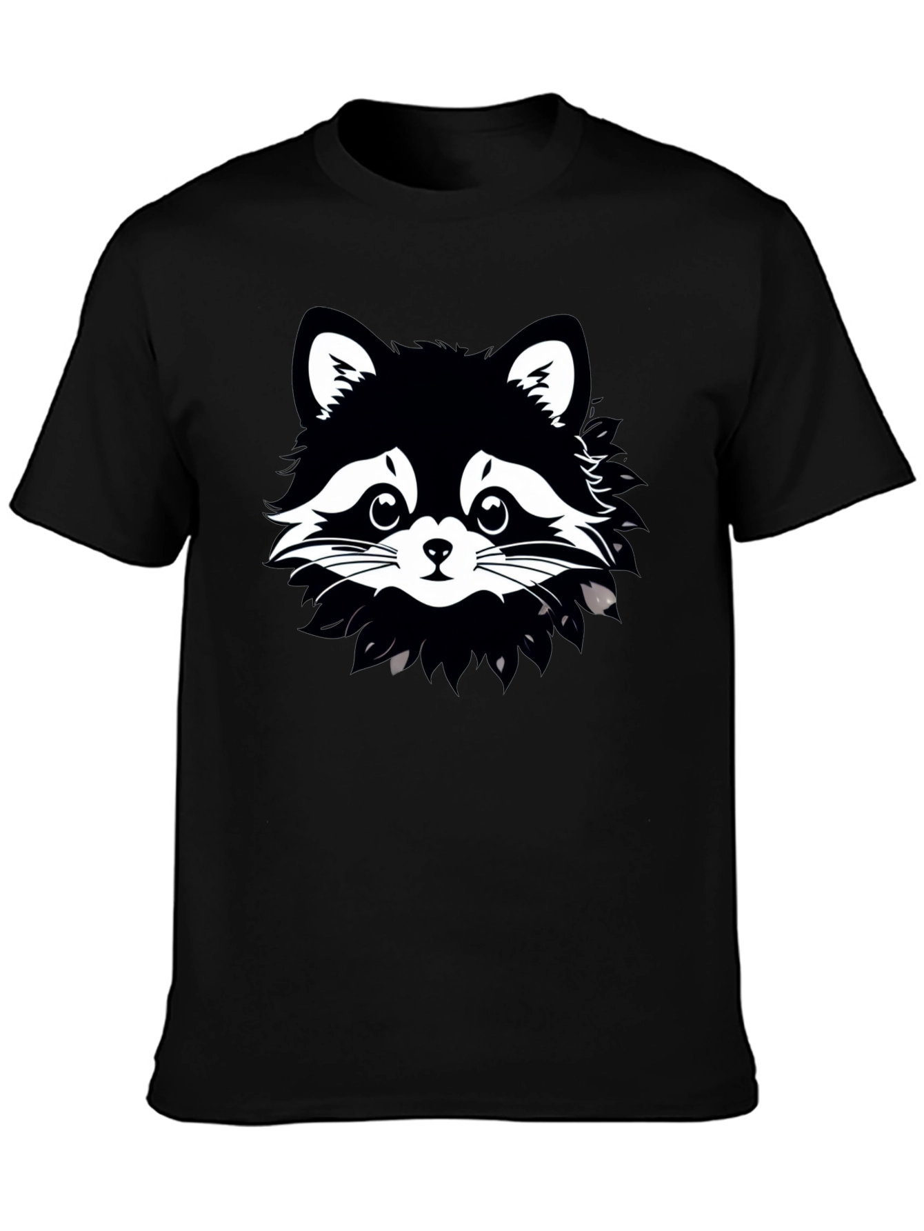 Black Raccoon Graphic Tee - Unisex Cotton T-Shirt view 3