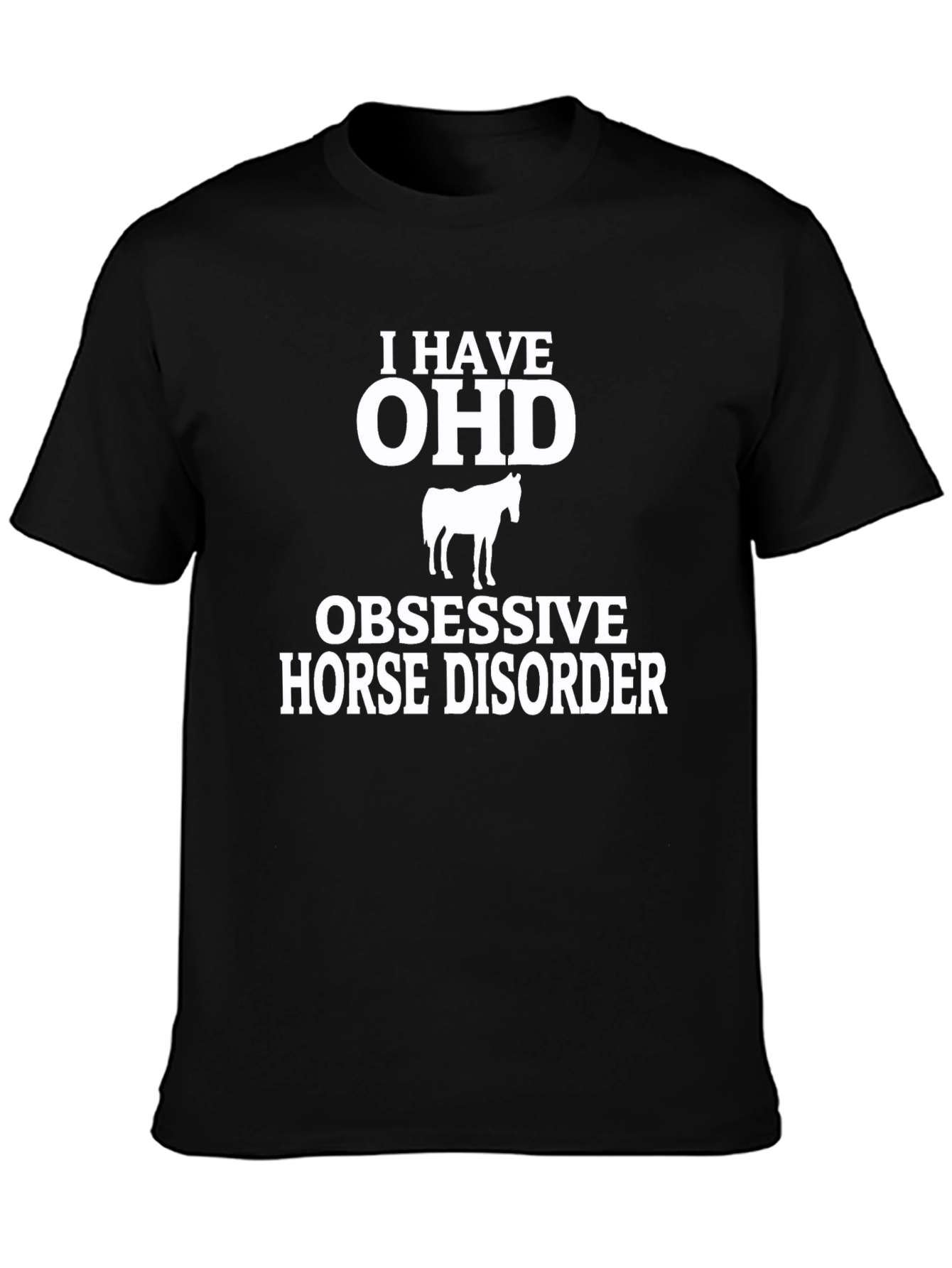 Black OHD Obsessive Horse Disorder Graphic Tee view 3