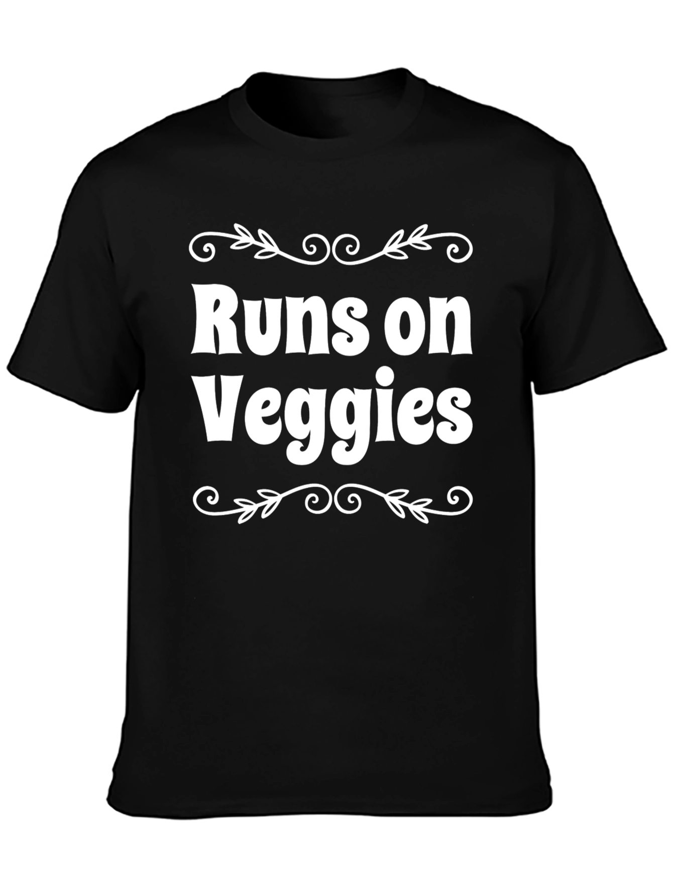 Black Runs on Veggies T-Shirt - Vegan Lifestyle Tee view 3