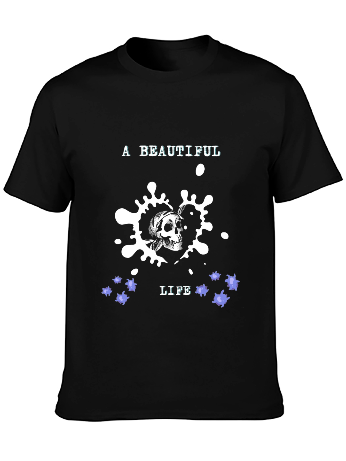 Black Skull Graphic Tee - A Beautiful Life Design, Casual Wear view 3