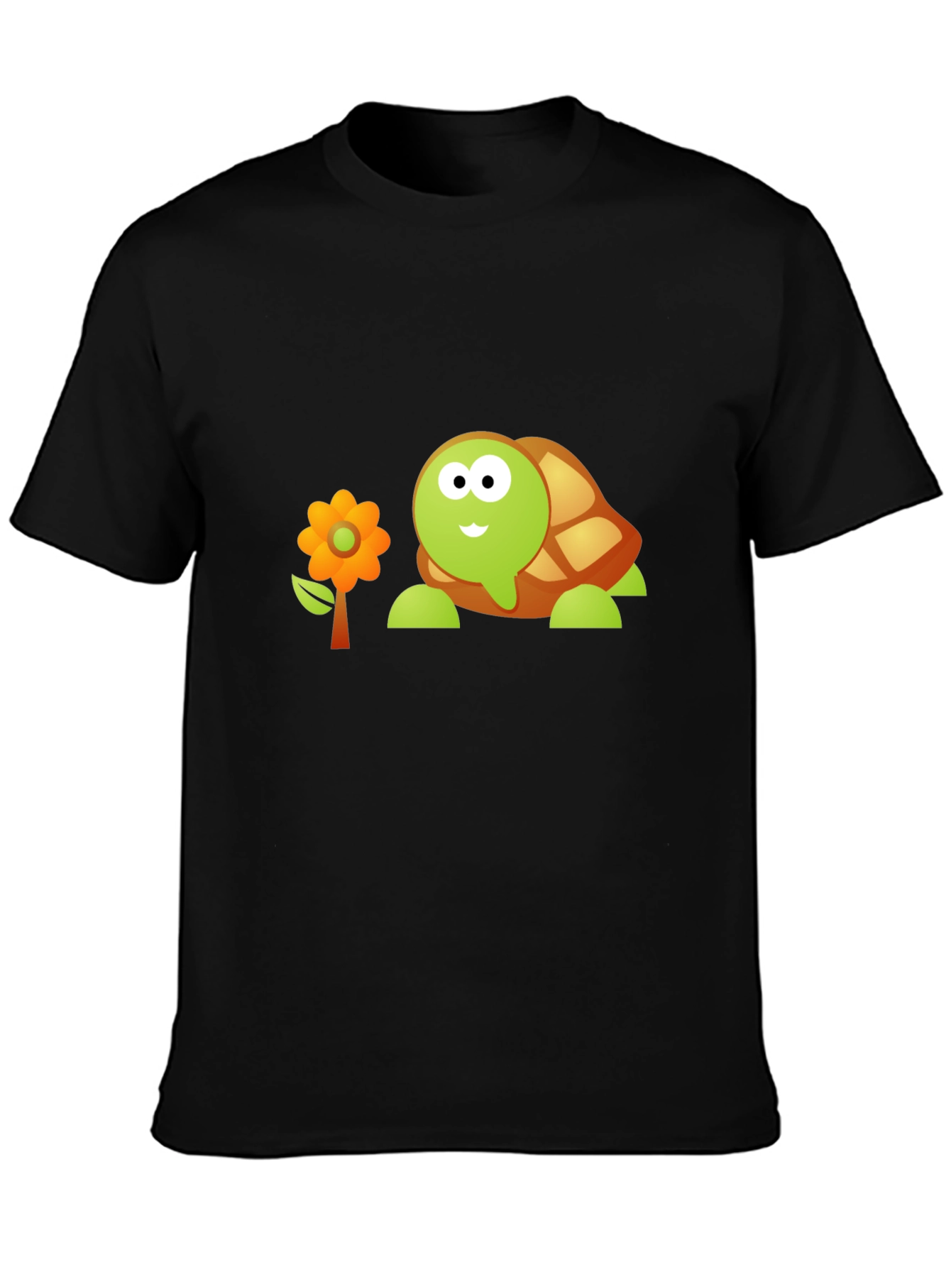 Black Cartoon Turtle Graphic Tee view 3