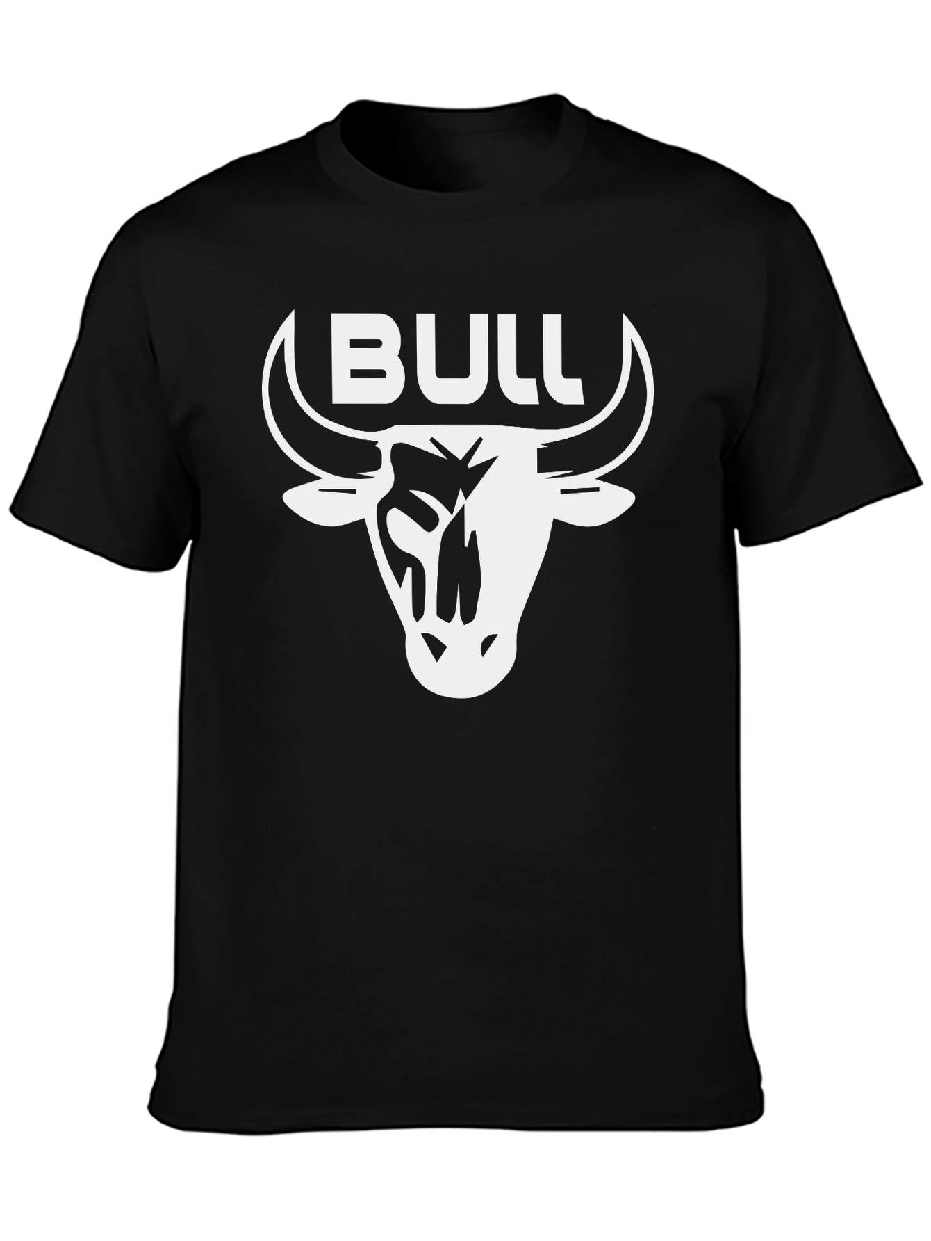 Black Bull T-Shirt - Black Crew Neck with White Graphic view 3