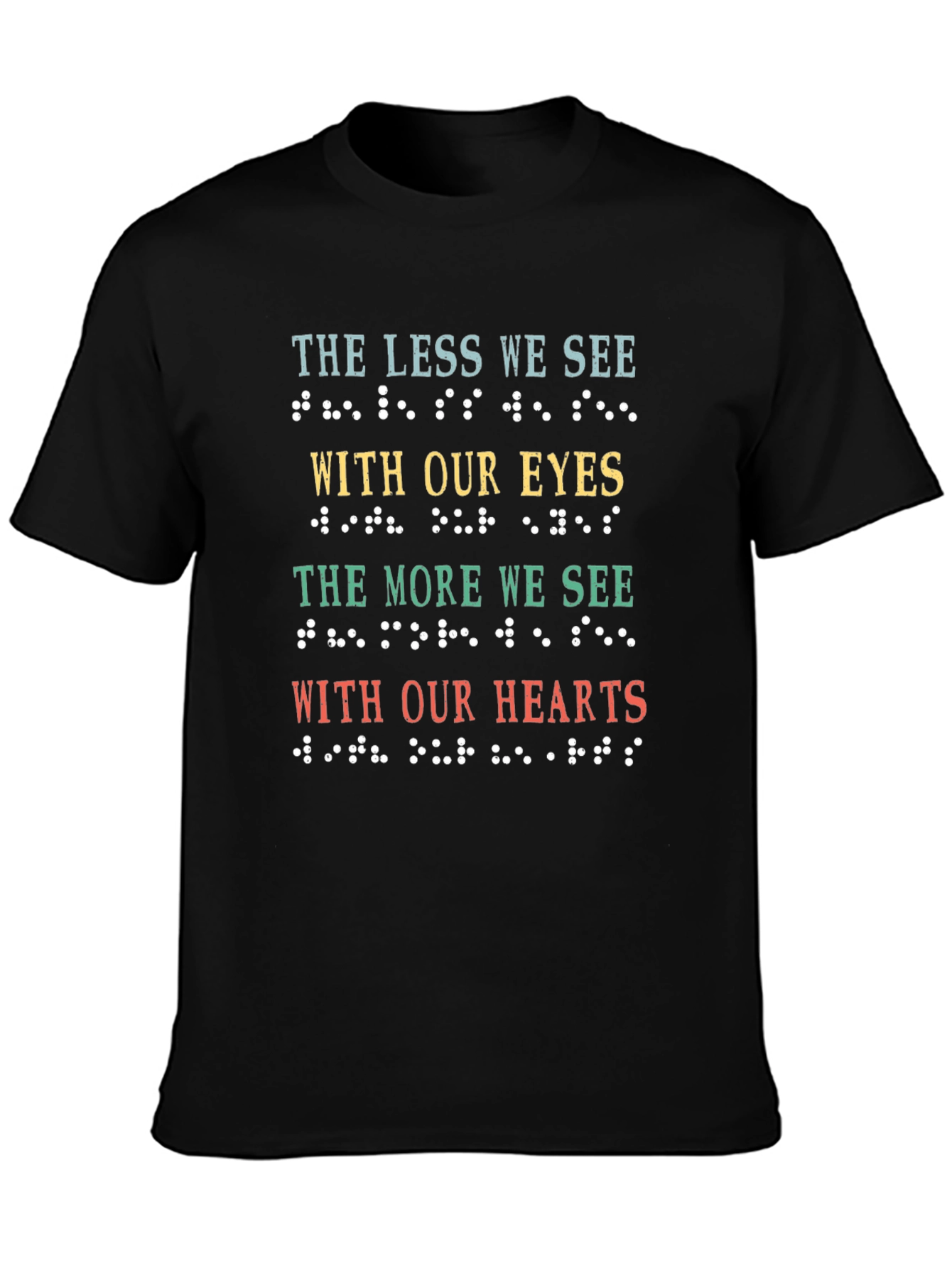 Black Inspirational Braille T-Shirt view 3