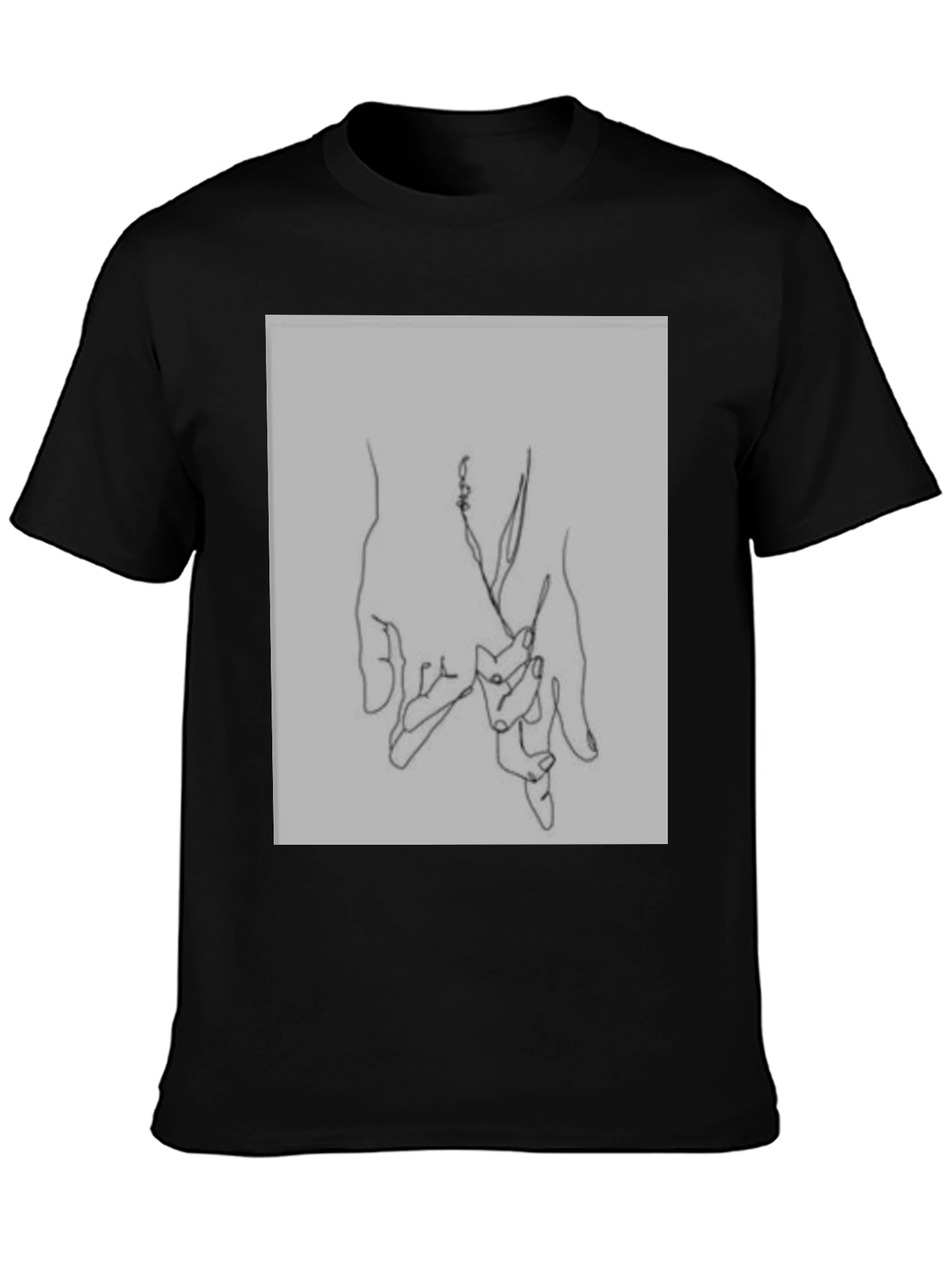 Black Minimalist Hand Holding Graphic Tee view 3