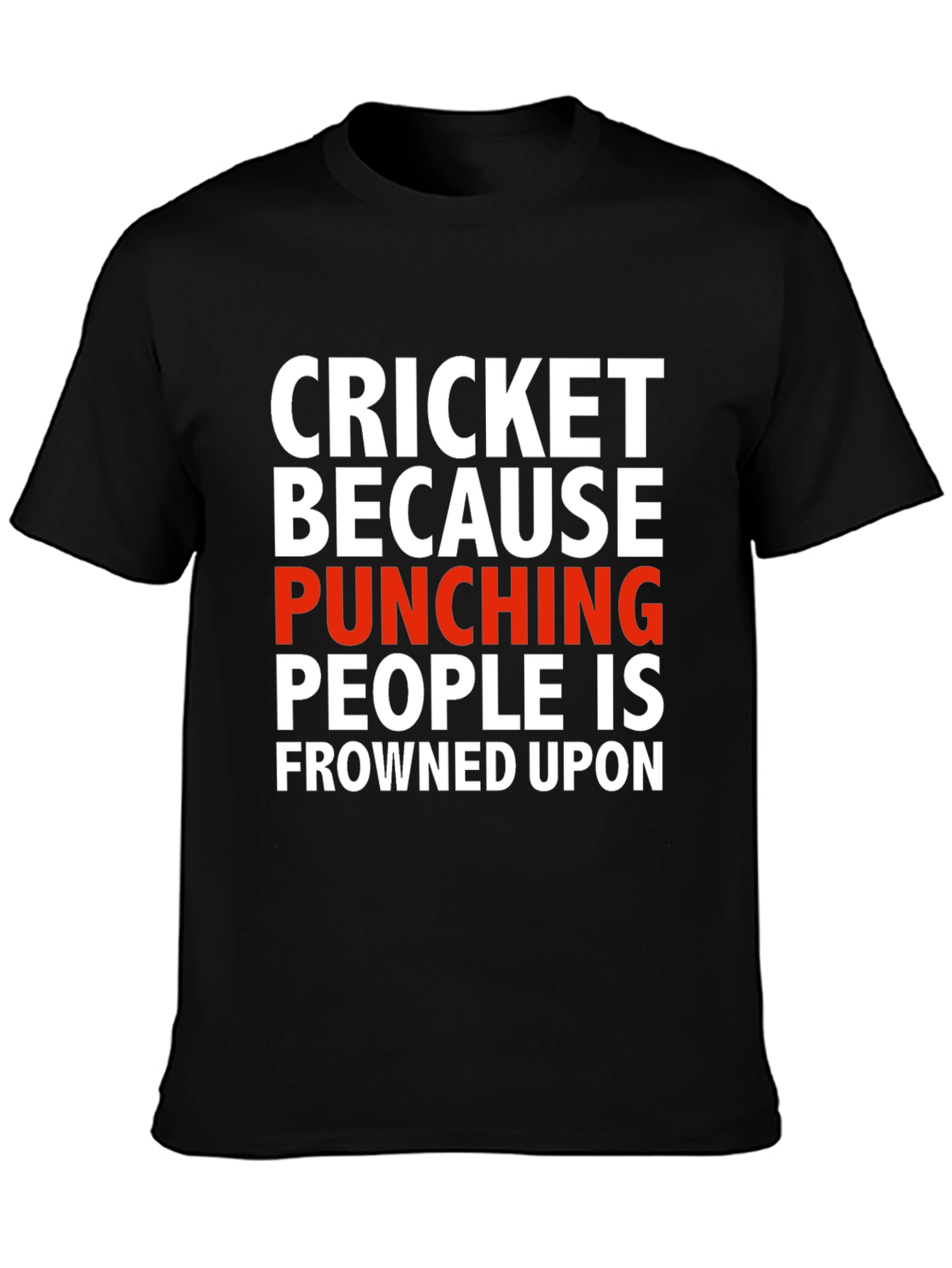 Black Cricket Punching T-Shirt - Sarcastic Humor view 3