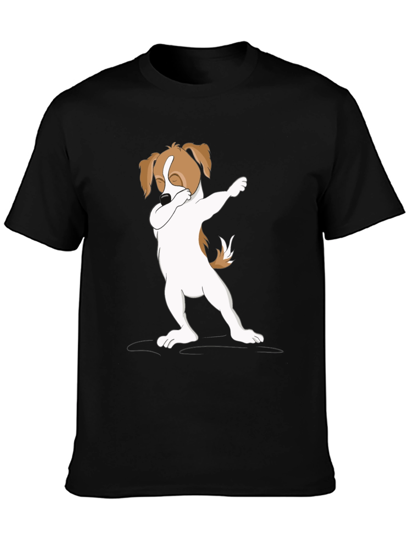 Black Dabbing Dog Graphic Tee - Stylish Casual Wear view 3