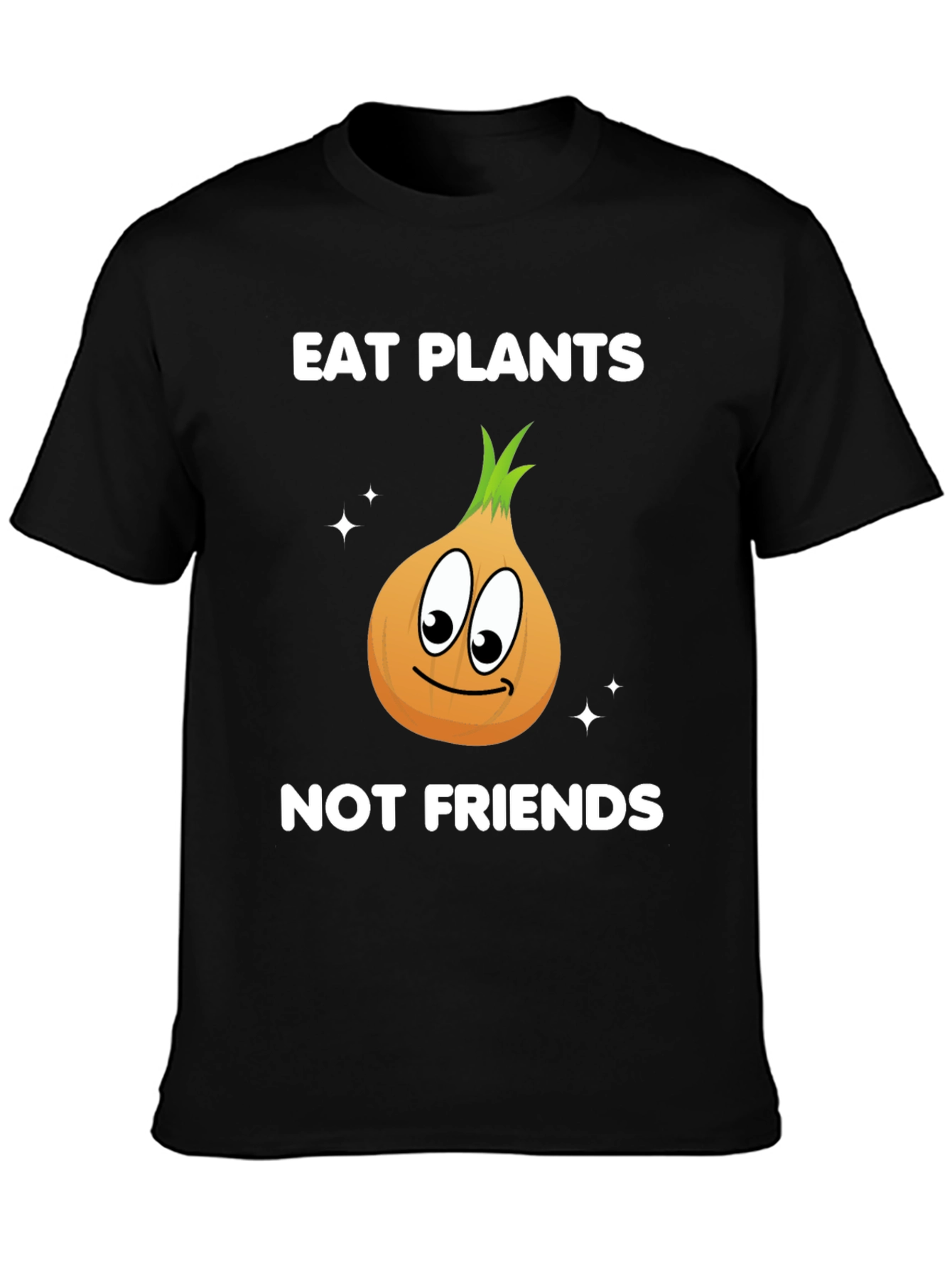 Black Eat Plants Not Friends Vegan Graphic T-Shirt view 3