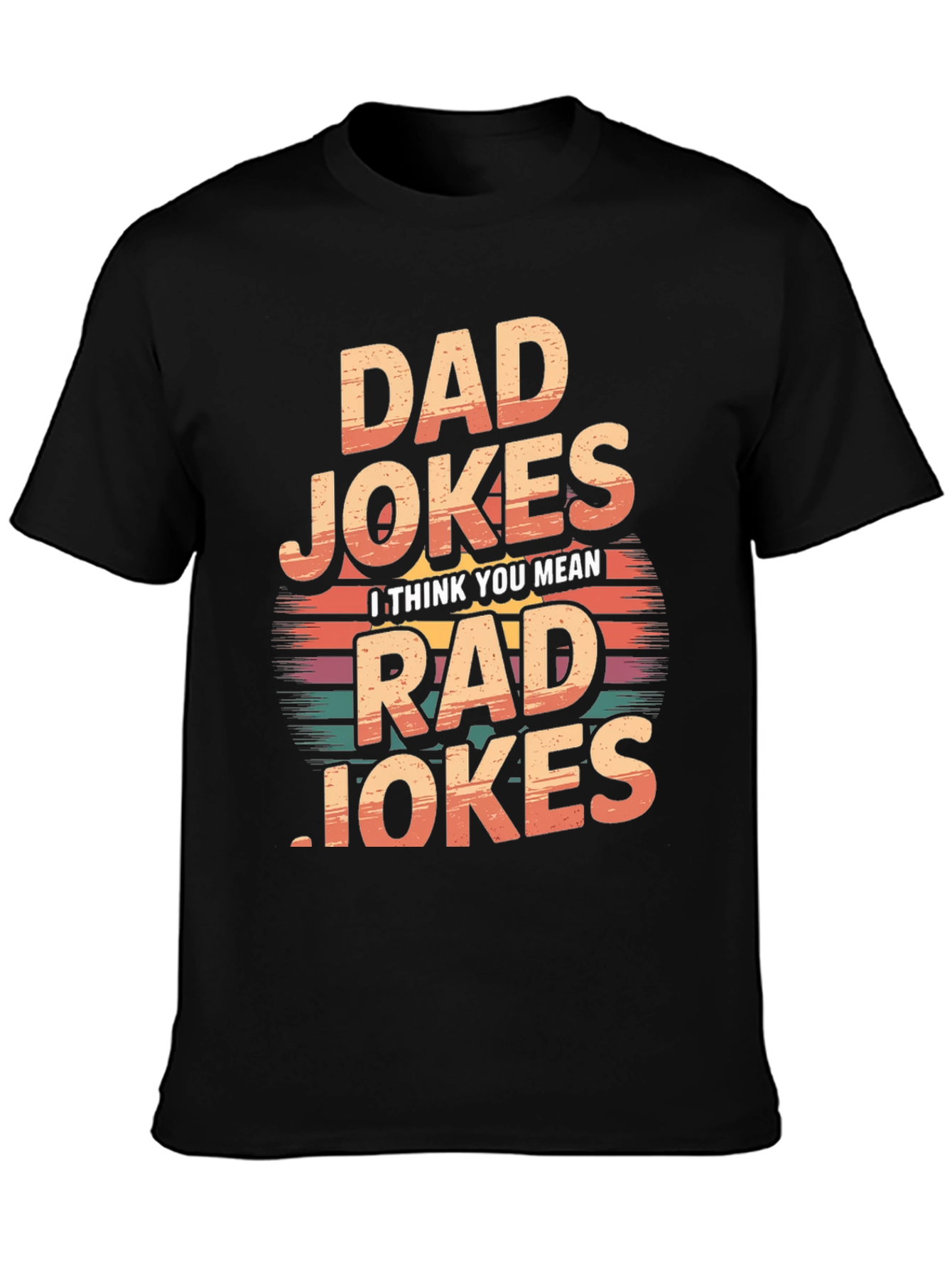 Black Dad Jokes Rad Jokes T-Shirt view 3