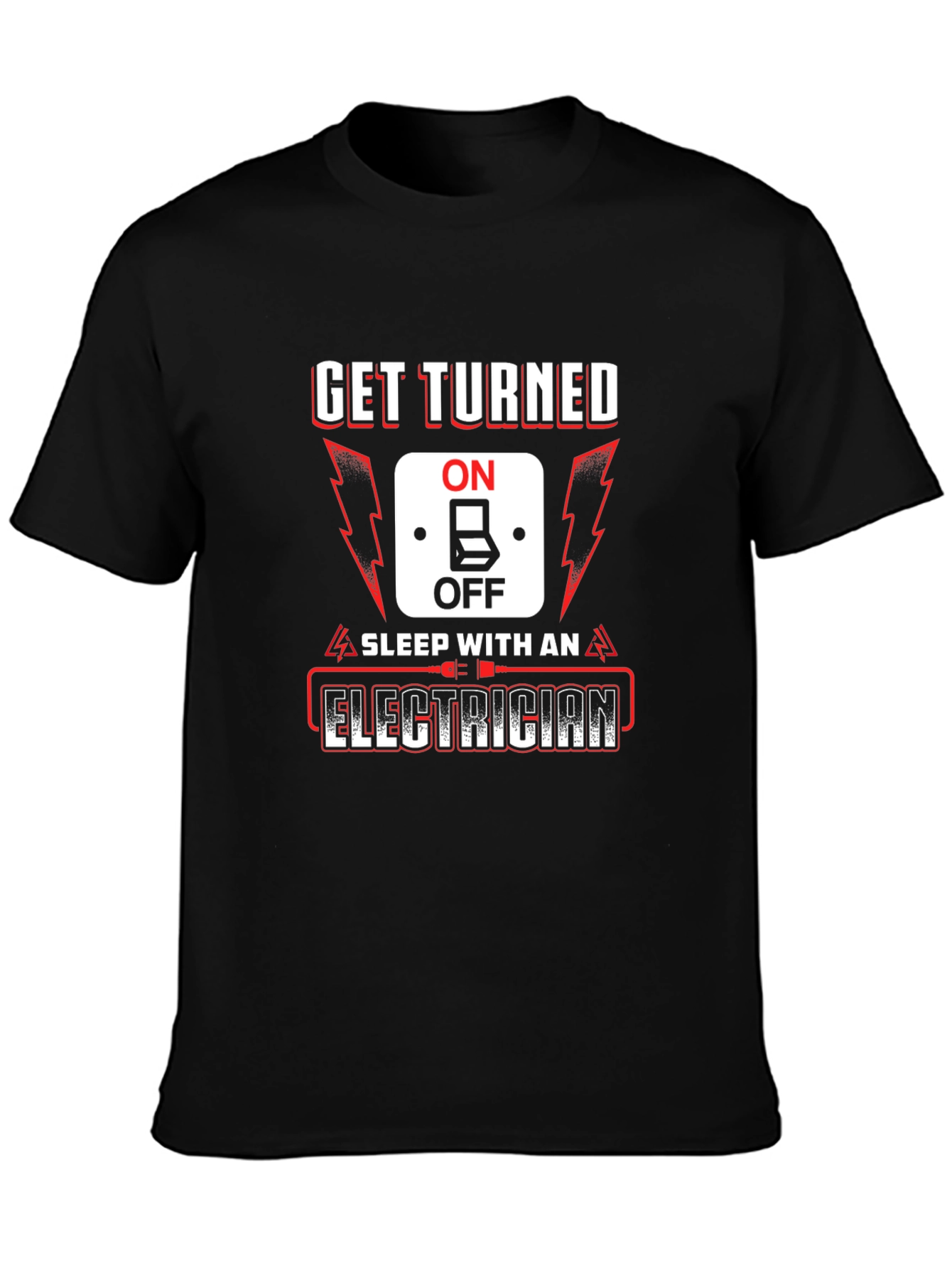 Black Get Turned On Electrician Graphic Tee view 3