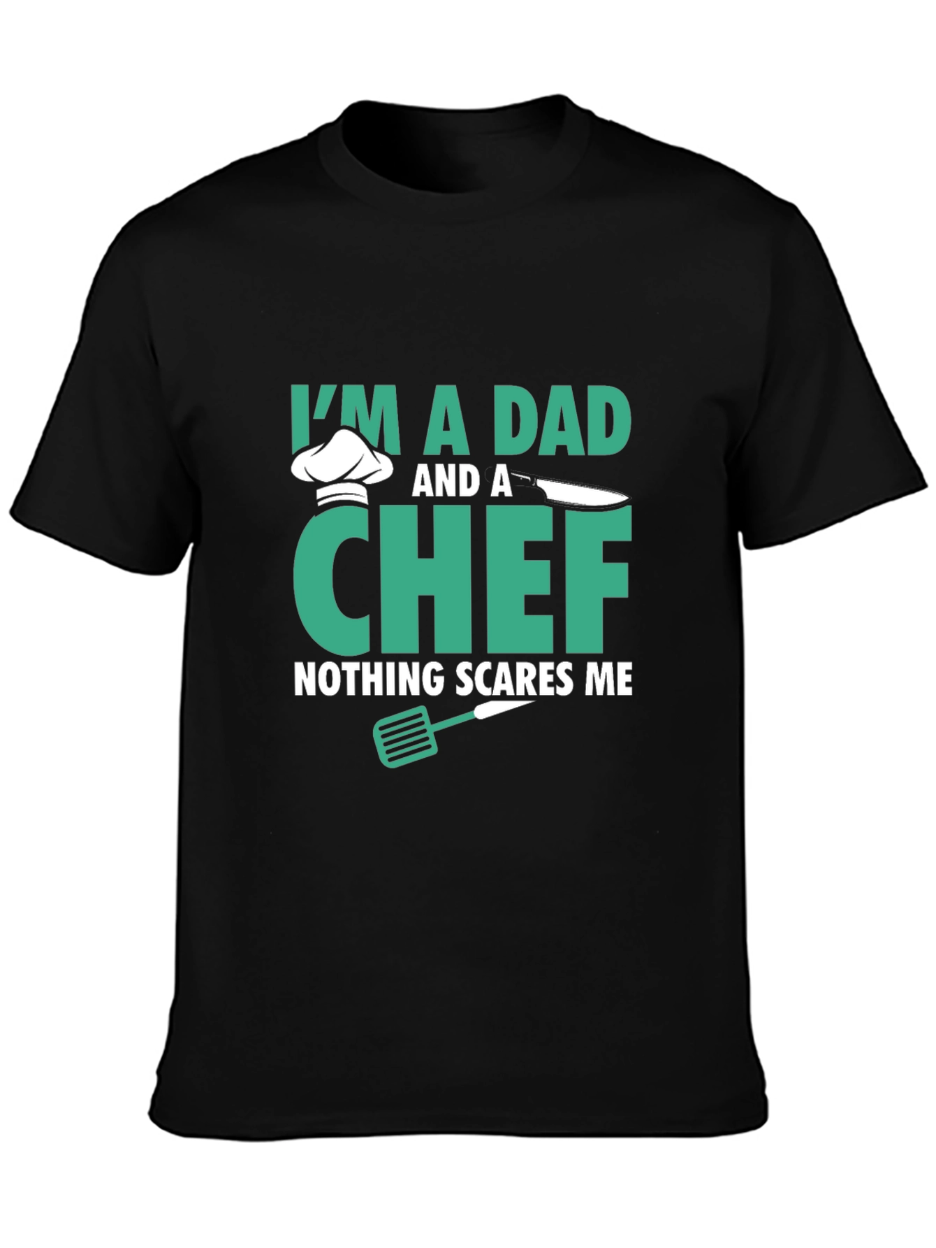Black Dad & Chef T-Shirt - Nothing Scares Me view 3