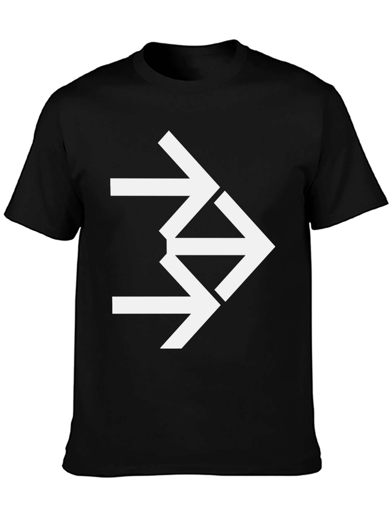 Black Abstract Arrow Graphic Tee - Modern Black T-Shirt view 3