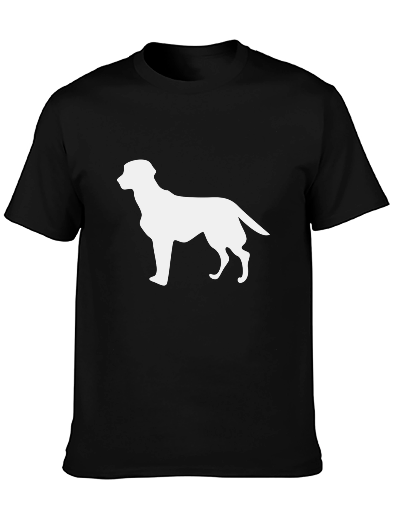 Black Dog Silhouette Graphic Tee - Black Cotton T-Shirt view 3
