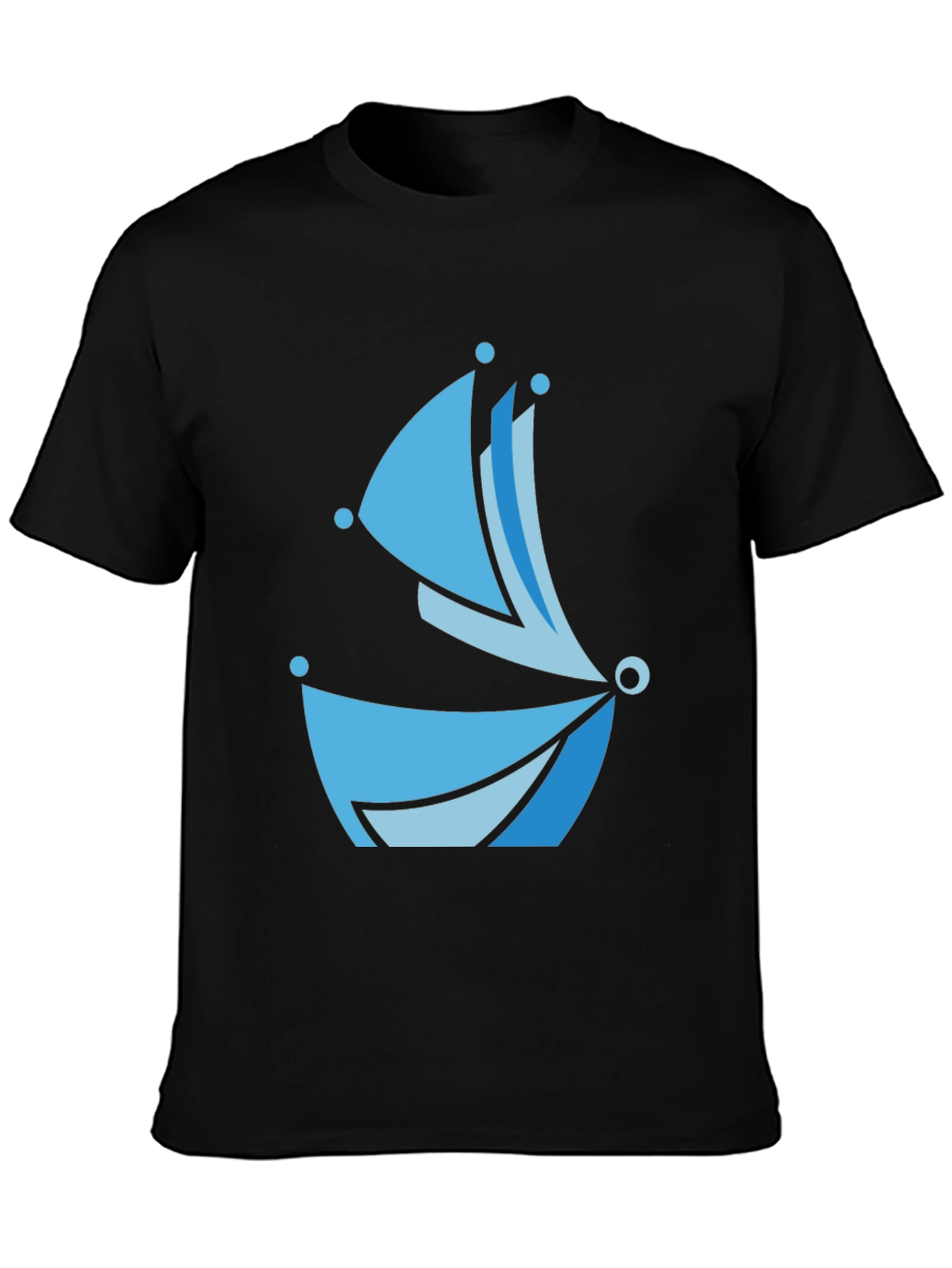 Black Blue Boat Graphic Tee - Modern Style view 3