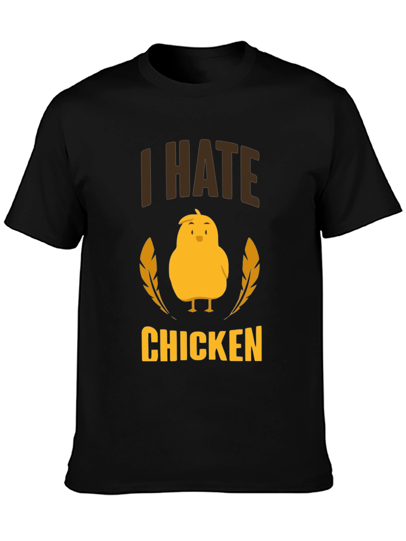 Black I Hate Chicken T-Shirt - Funny Graphic Tee view 3