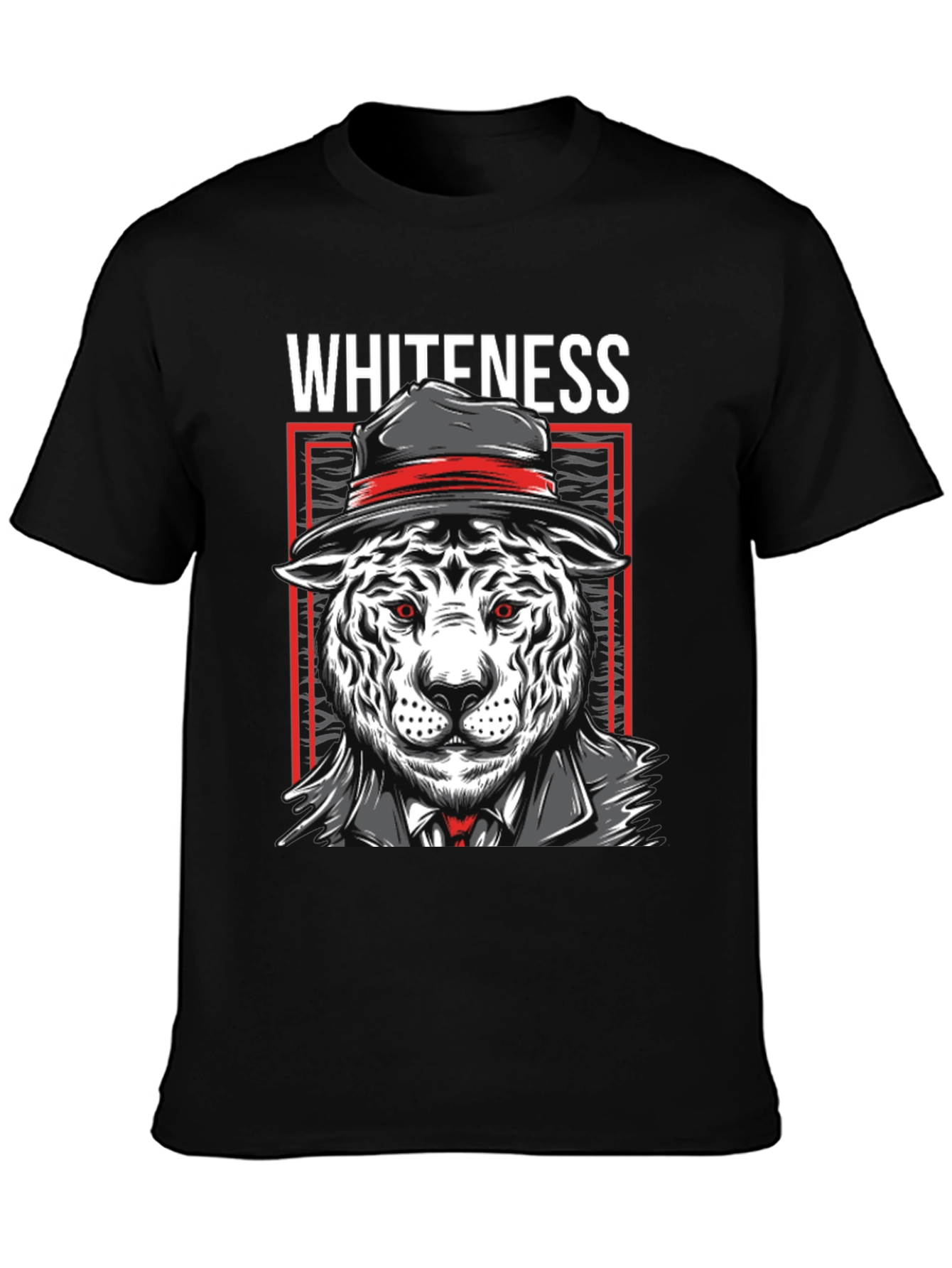 Black Whiteness Tiger Graphic T-Shirt view 3