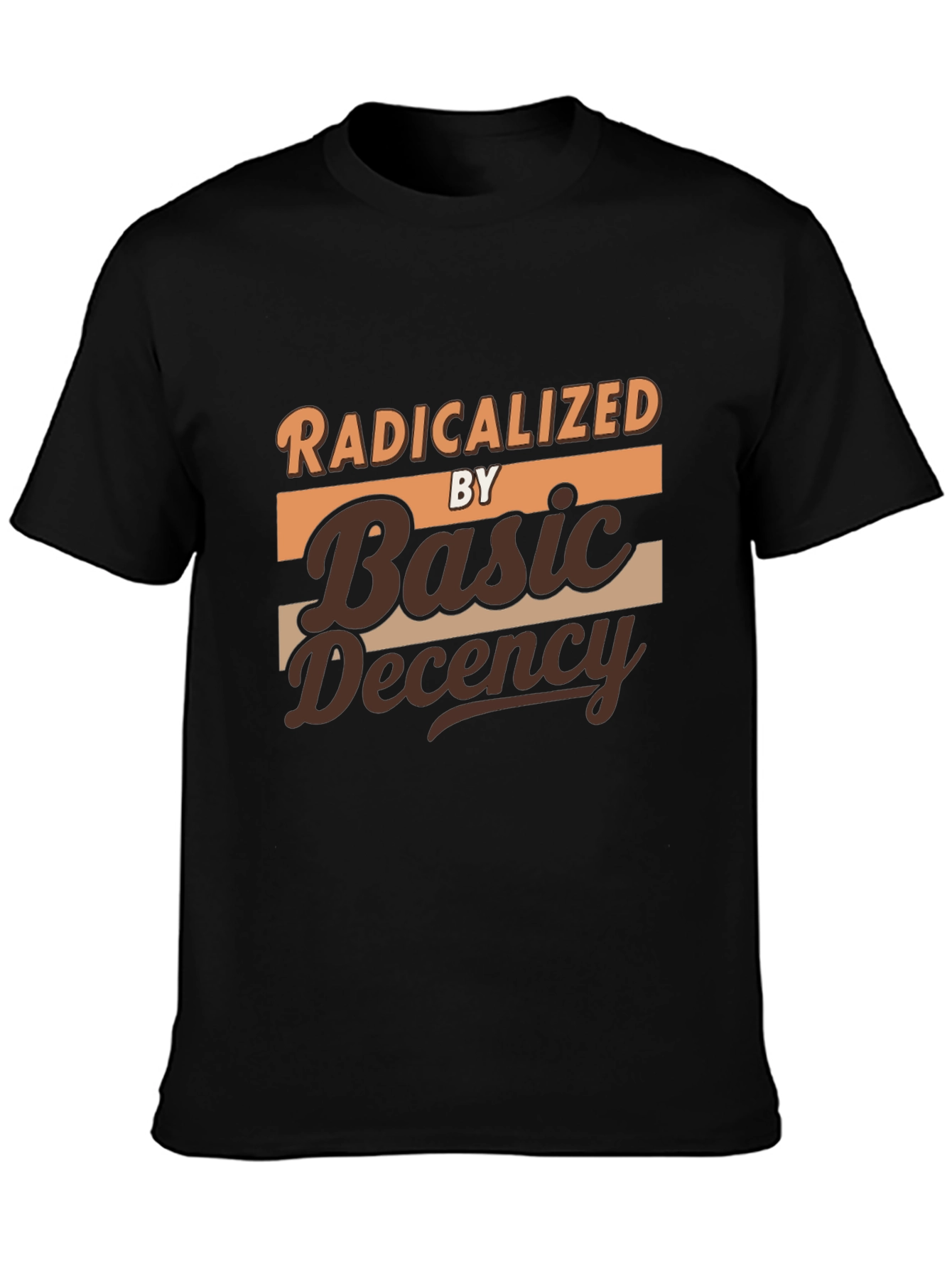 Black Radicalized by Basic Decency Graphic T-Shirt view 3