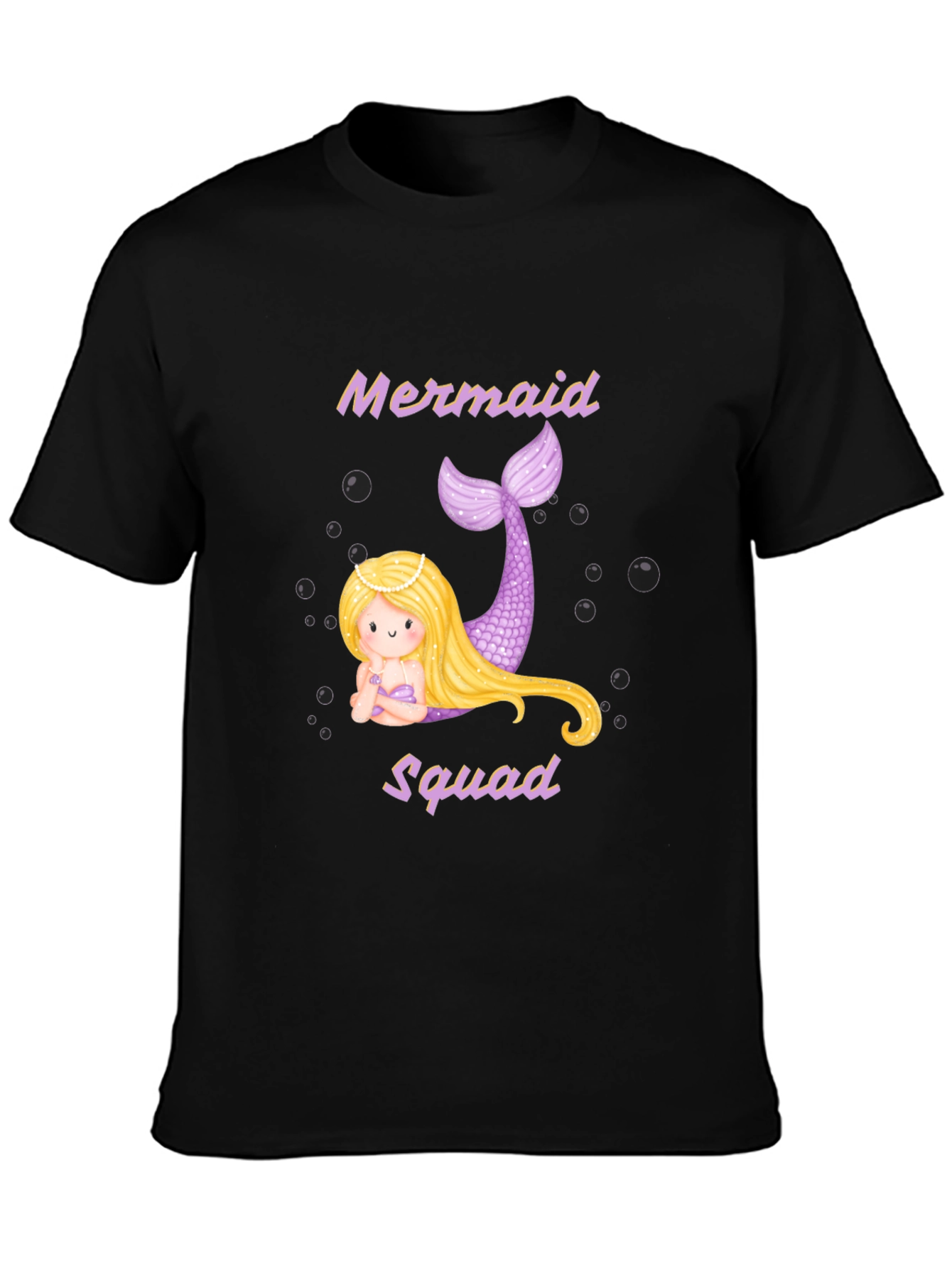 Mermaid Squad T-Shirt - Black Cotton Tee - 3