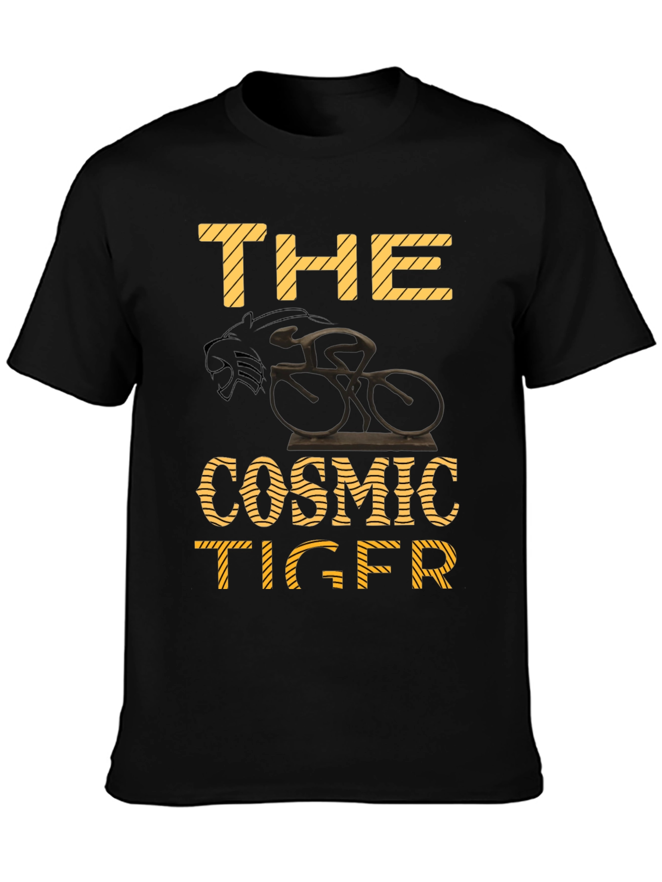 Black The Cosmic Tiger Black T-Shirt view 3