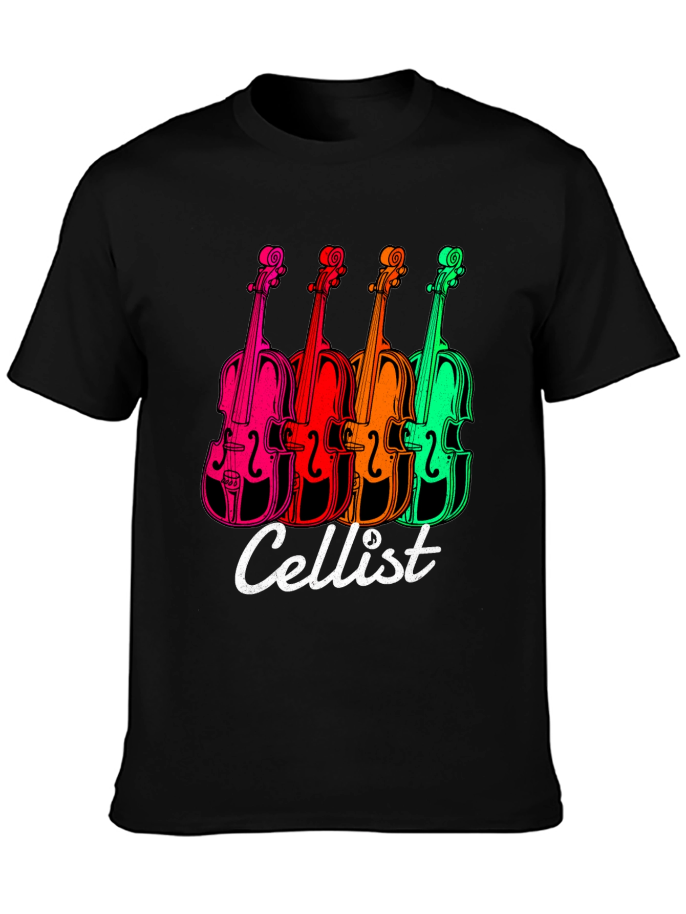 Black Cellist T-Shirt - Vibrant Violin Design view 3