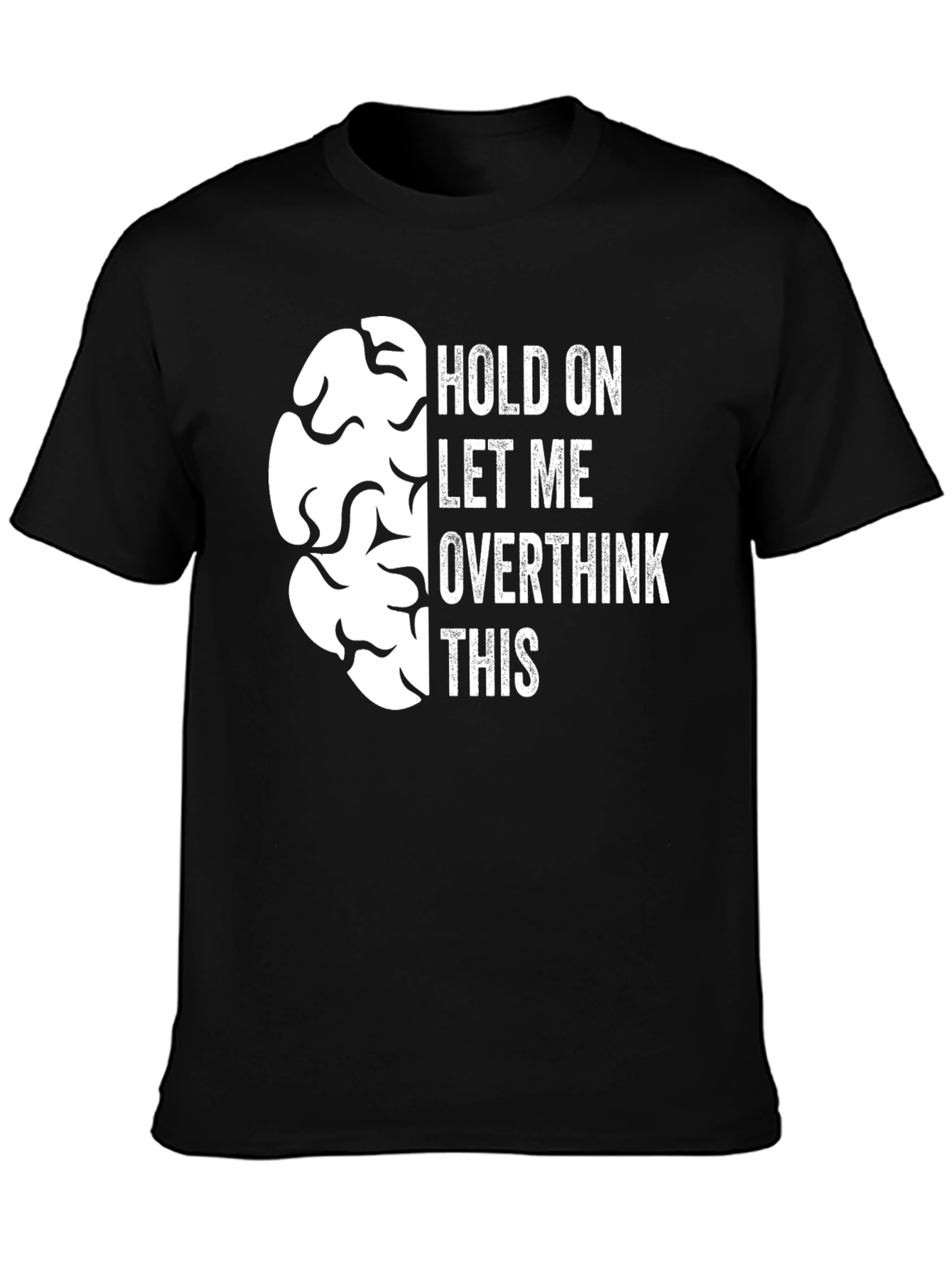 Black Overthink Brain Graphic Tee - Funny Sarcastic T-Shirt view 3