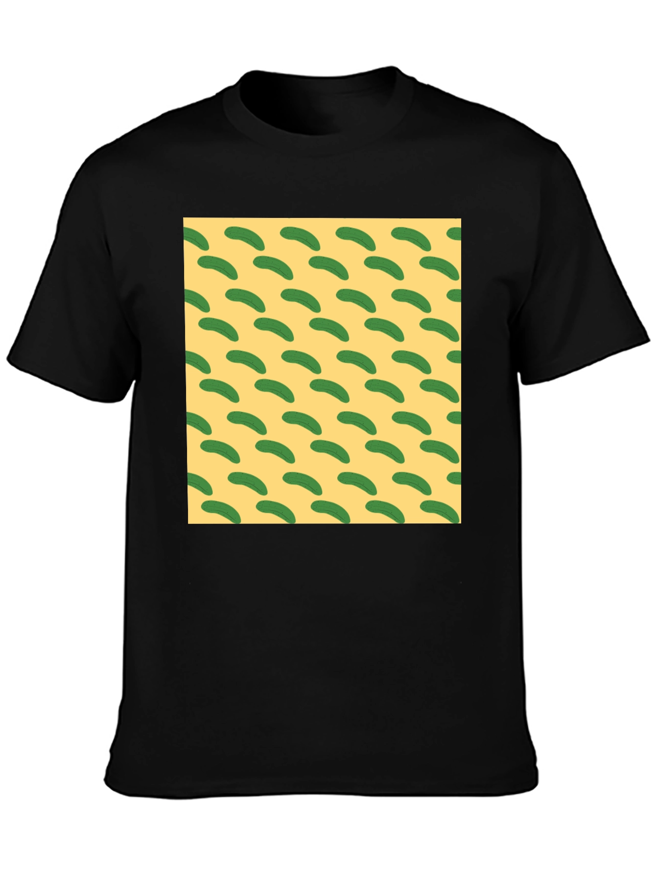 Black Pickle Pattern T-Shirt view 3