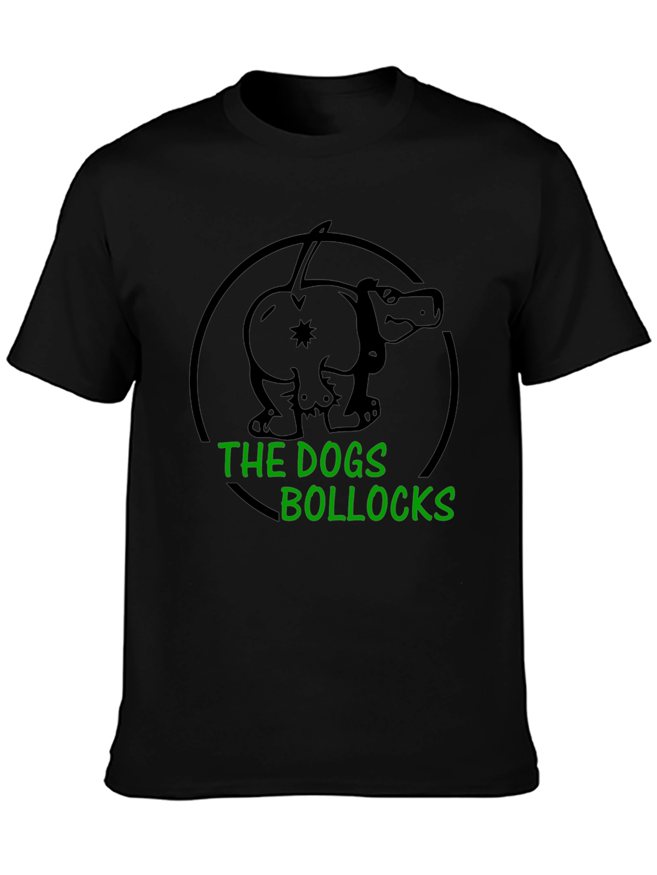 Black The Dogs Bollocks T-Shirt - Humorous Graphic Tee view 3