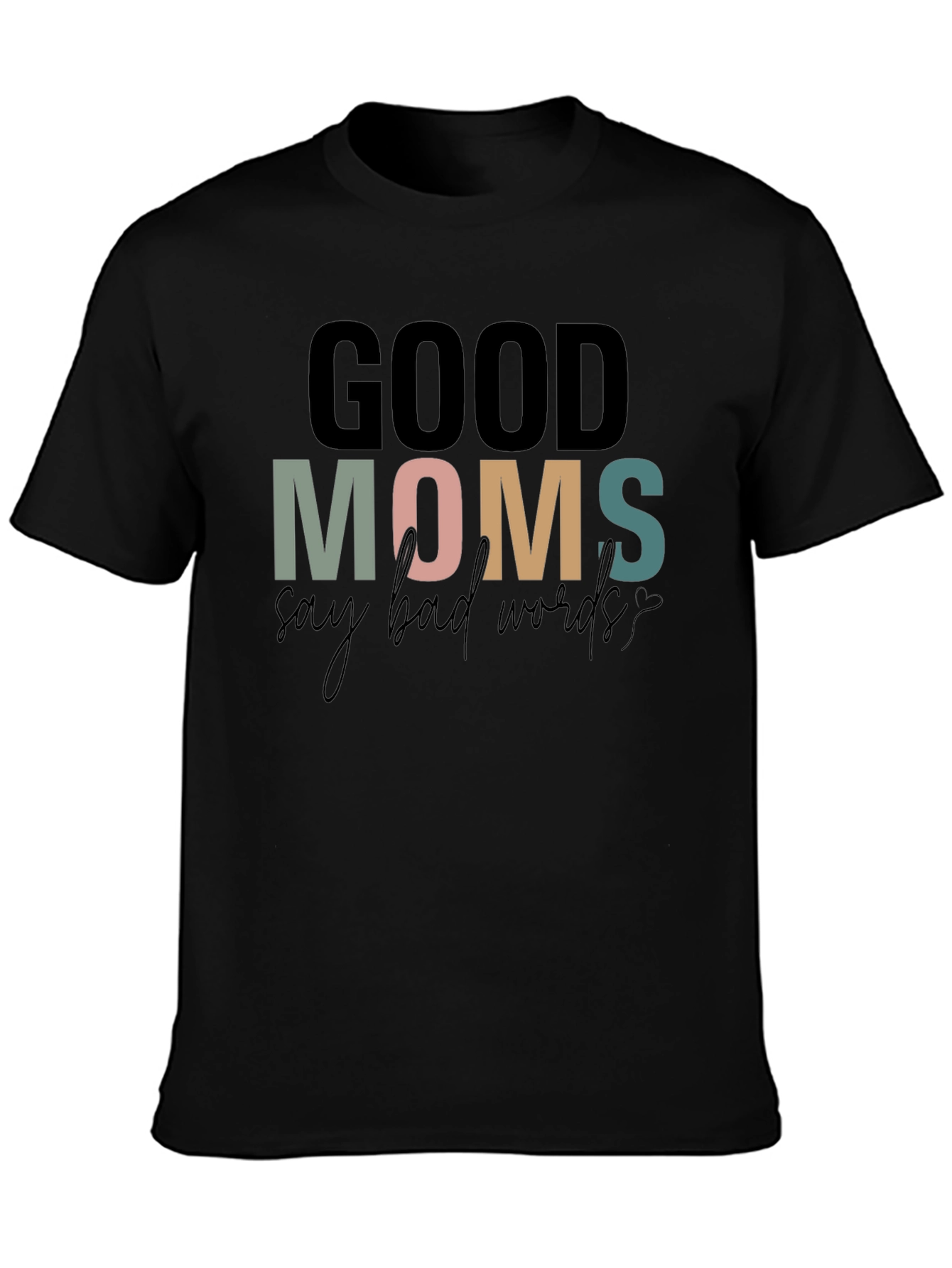 Black Good Moms T-Shirt view 3