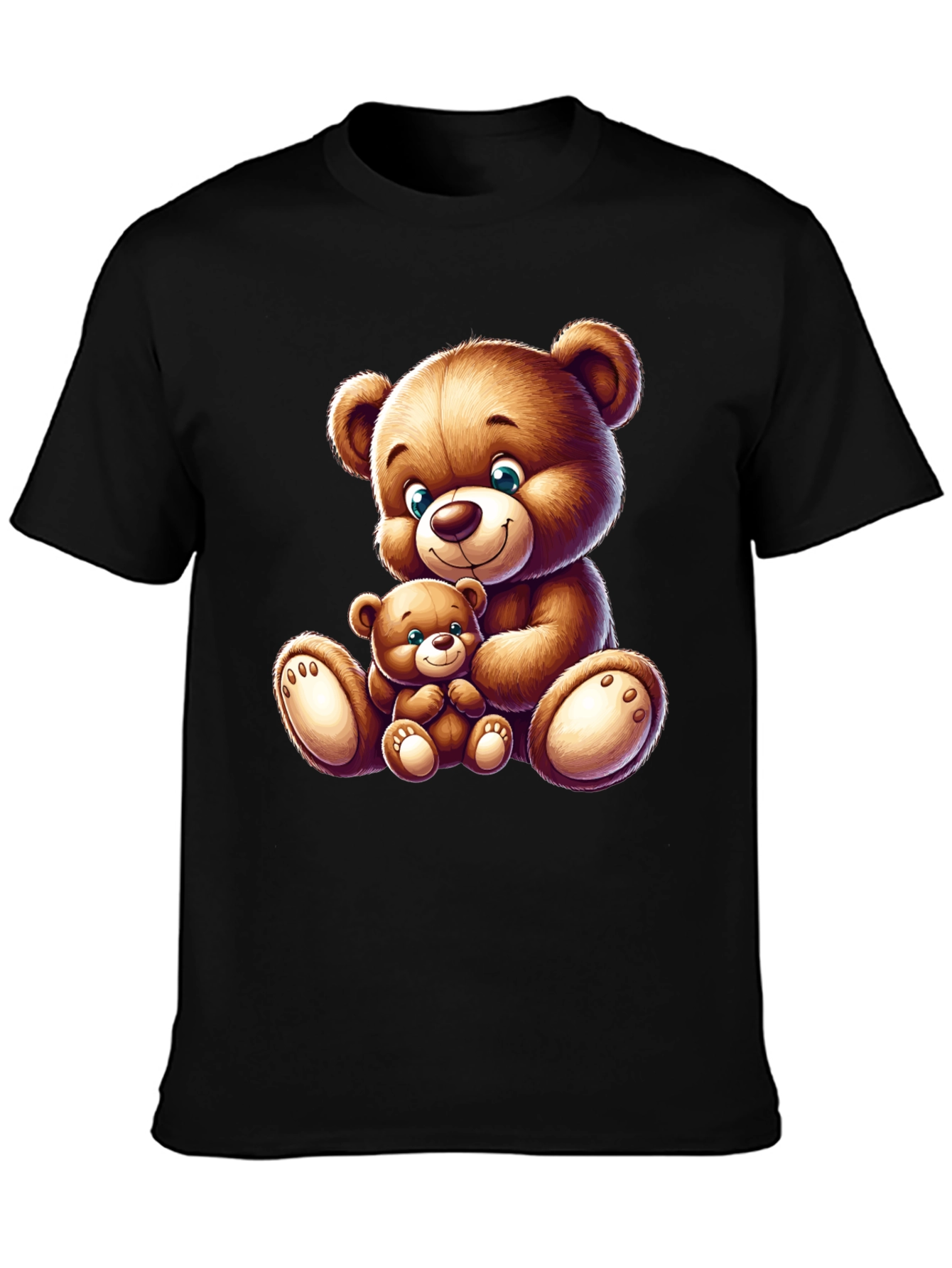 Black Teddy Bear Graphic Tee - Cute Cartoon Design view 3