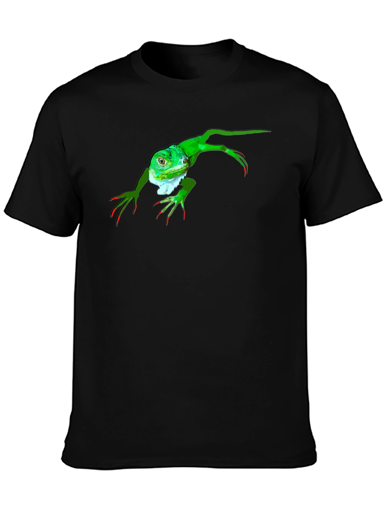 Black Iguana Graphic Tee - Black Cotton T-Shirt view 3