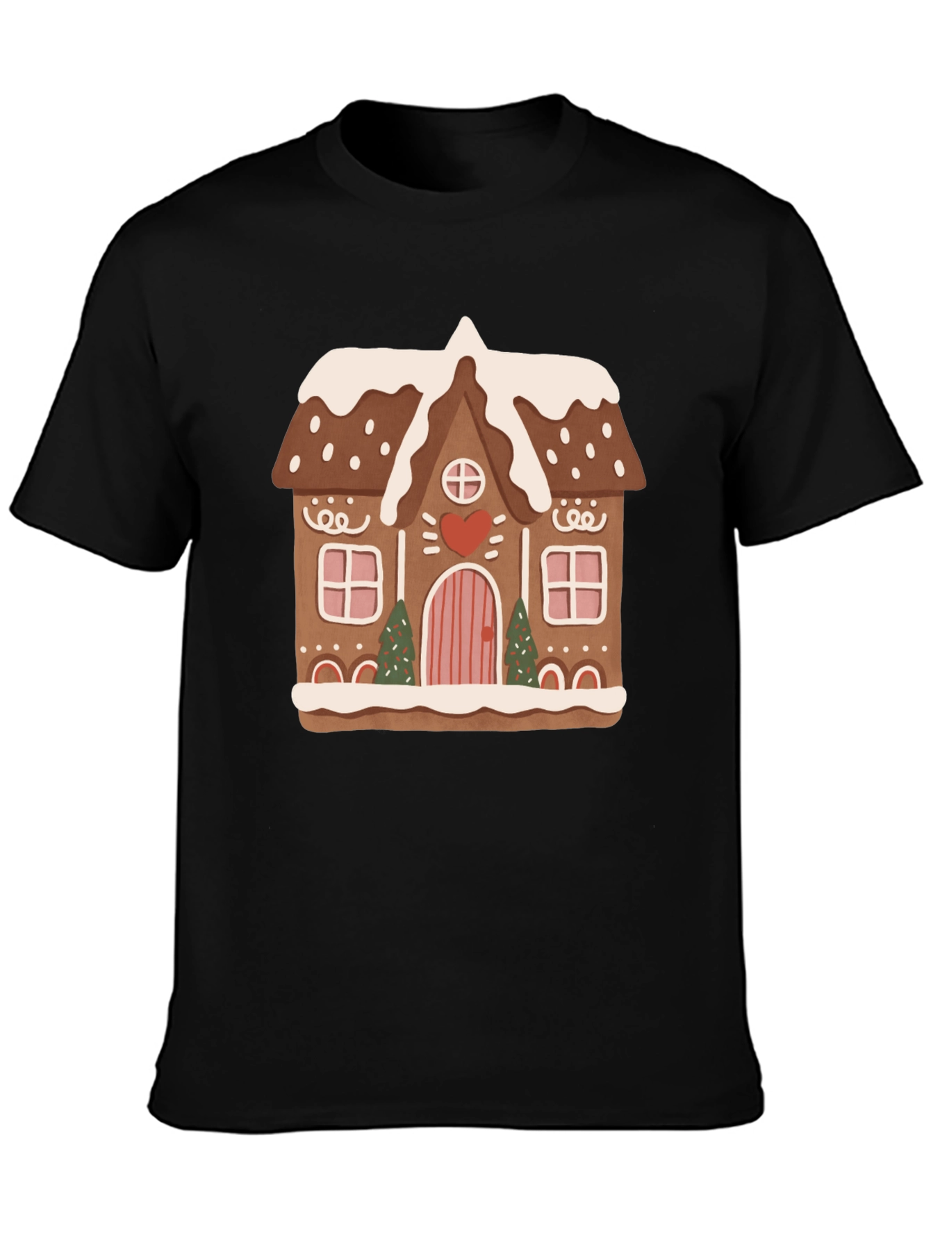 Black Gingerbread House Graphic Tee view 3