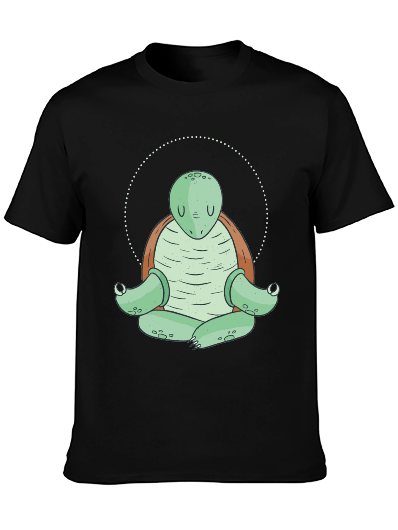Black Zen Turtle Meditation T-Shirt - Relaxed Fit view 3