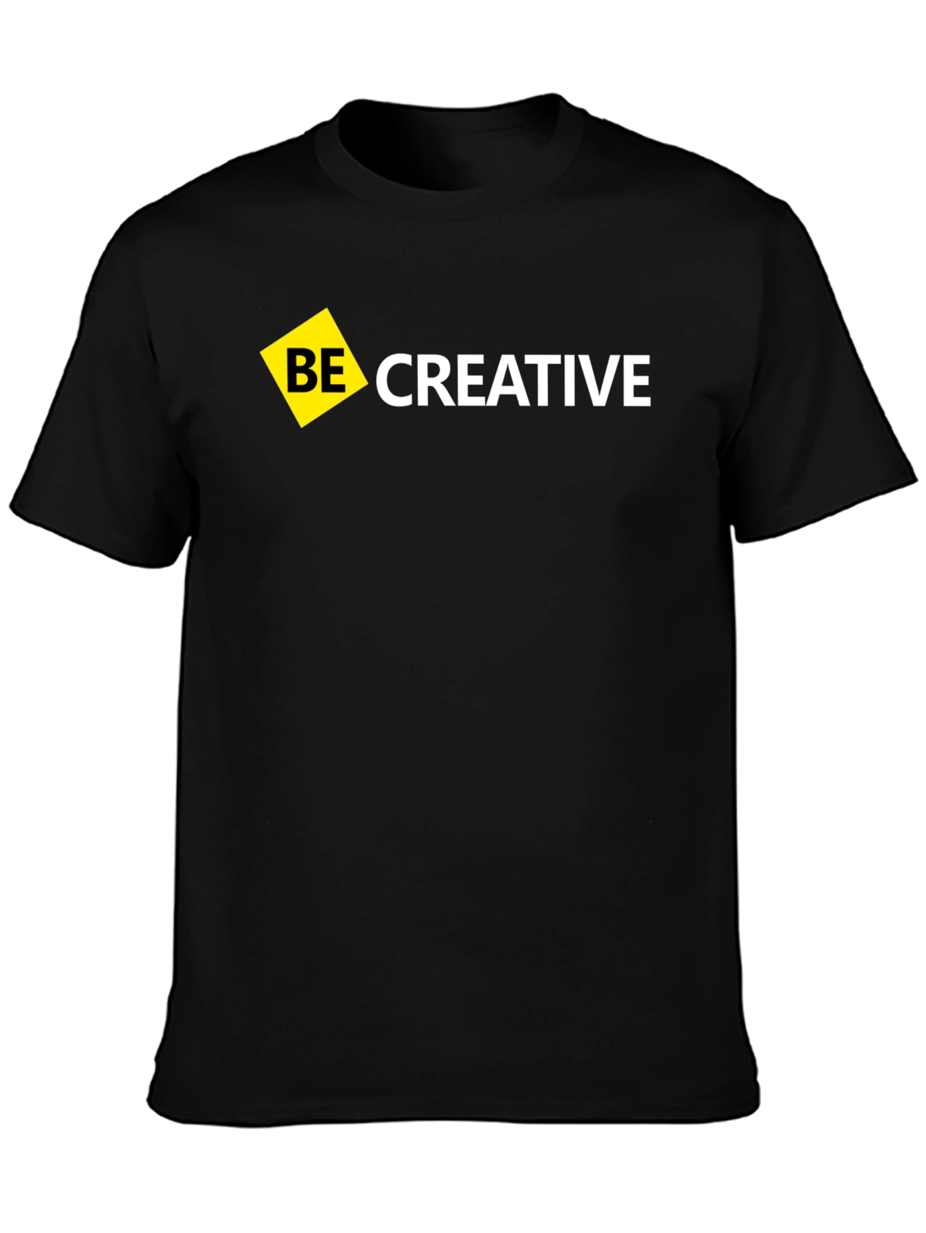 Black Be Creative Black T-Shirt - Modern Design view 3