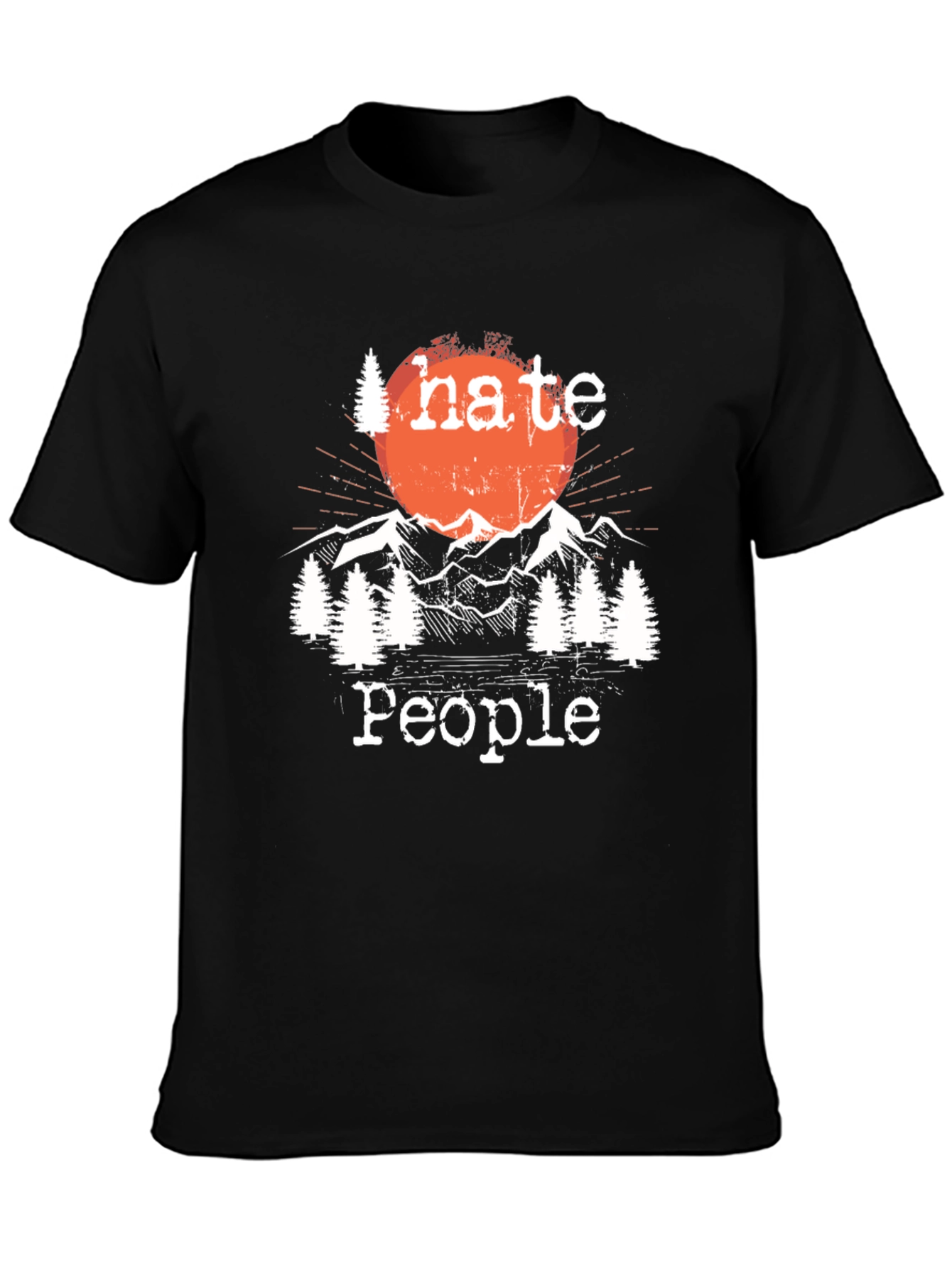 Black I Hate People Outdoors T-Shirt view 3