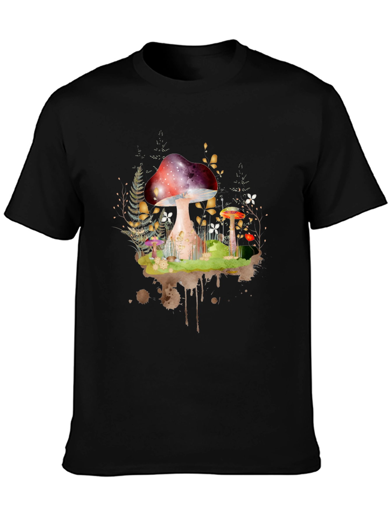 Black Mushroom Forest Graphic Tee - Unisex view 3