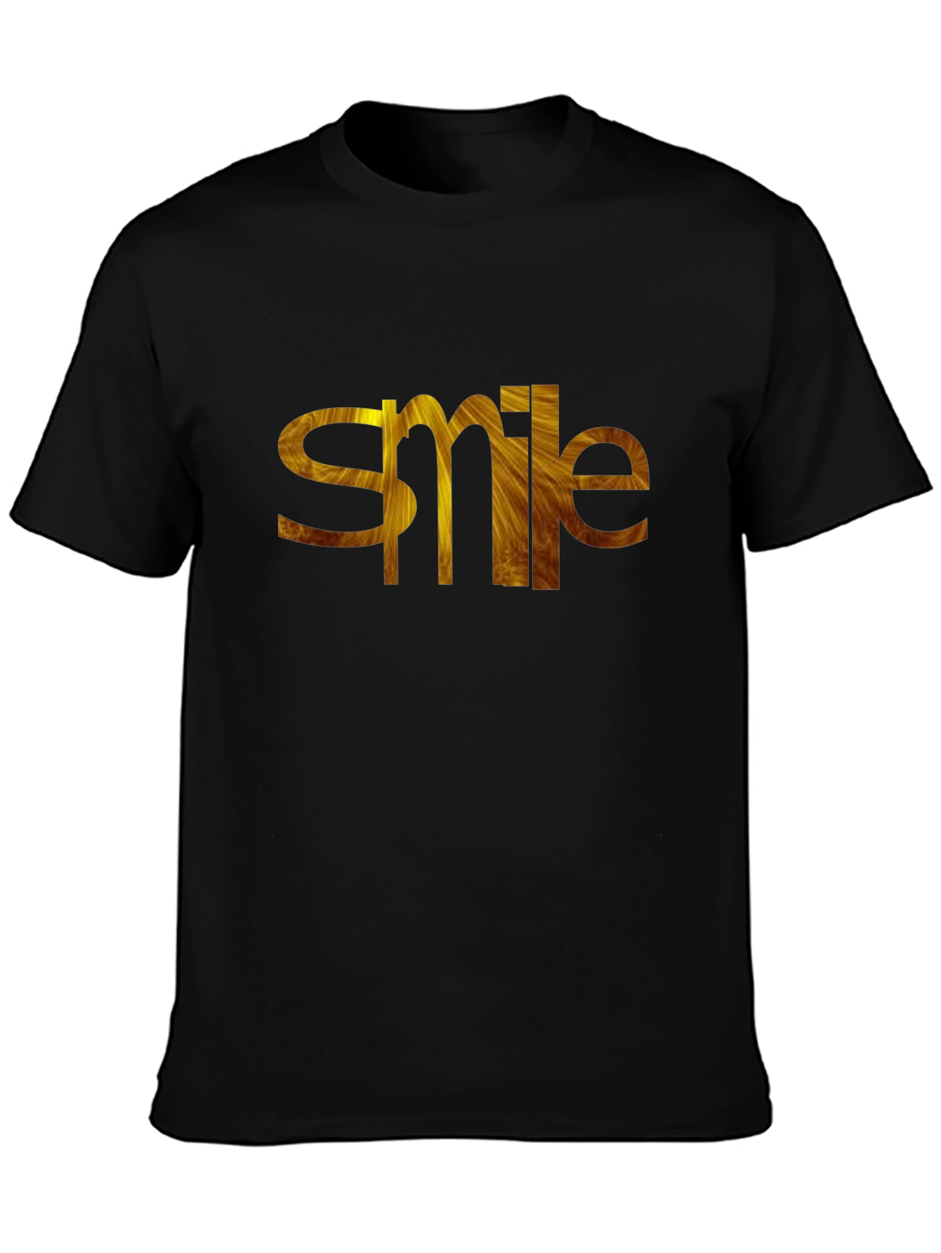 Black Smile Graphic Tee - Black Cotton T-Shirt view 3